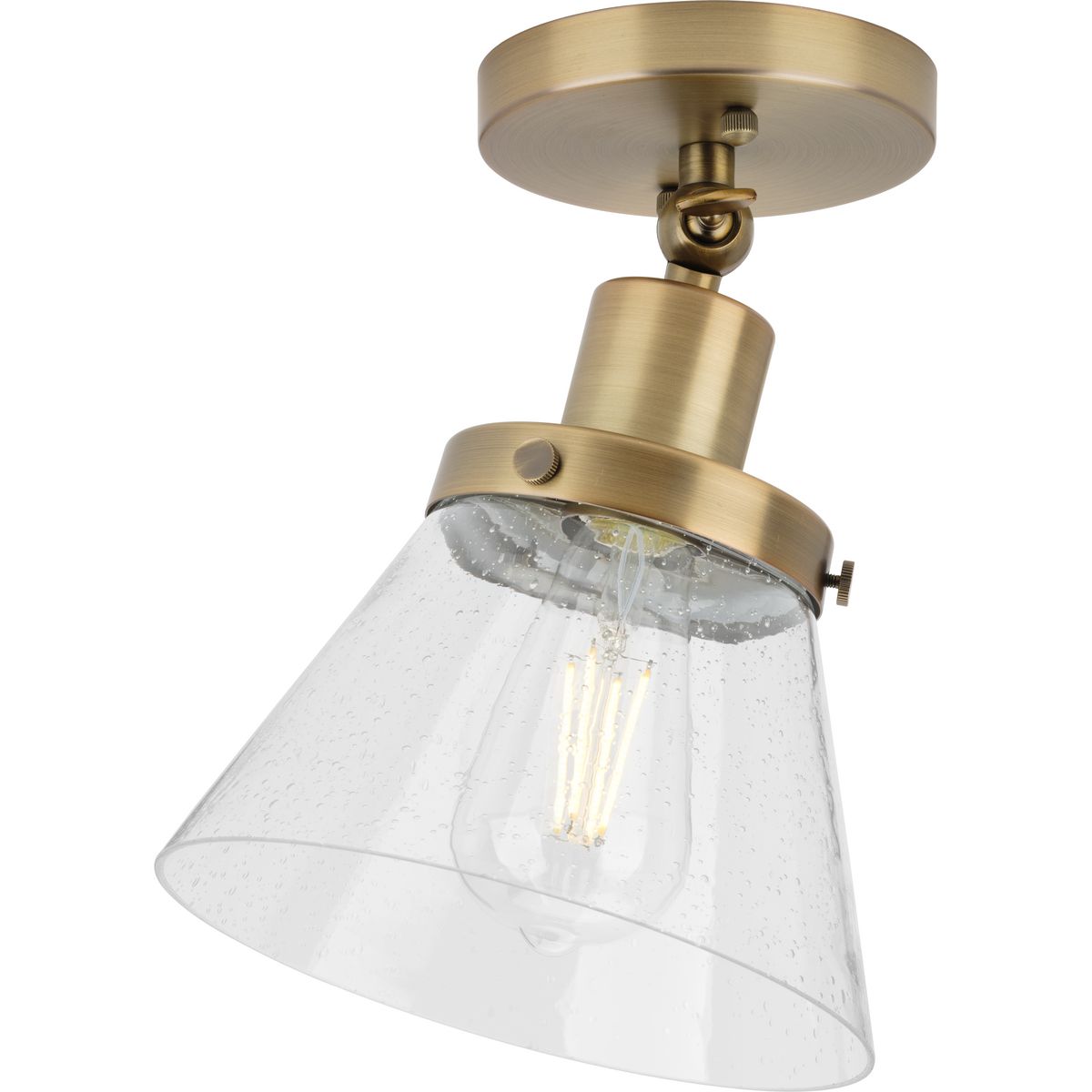 Hinton Collection One Light Seeded Glass Ceiling Light Fixture - Vintage Industrial Pendant for Dining Room, Kitchen Island & Bedroom Lighting