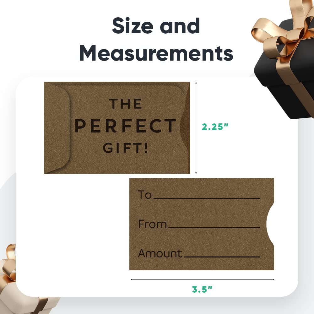 100 Pack Brown Kraft Gift Card Holders - Bulk Paper Sleeves for Christmas, Holidays, Birthdays, Father's Day, Weddings & More | Perfect for Gifting, Party Favors, Retail Packaging & Corporate Events