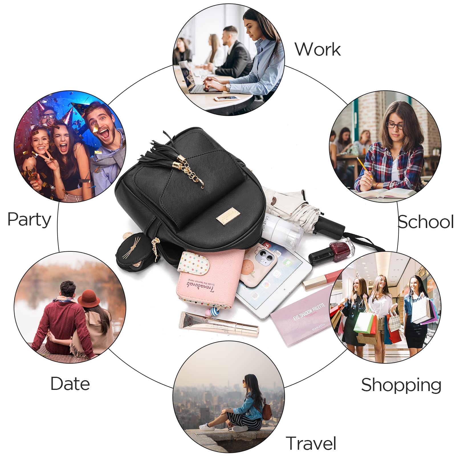 IHAYNER Girls Fashion Backpack - Mini Leather Purse Backpack for Women & Teens, Small Cute Backpack with Coin Pocket (Perfect for School, Travel & Daily Use)