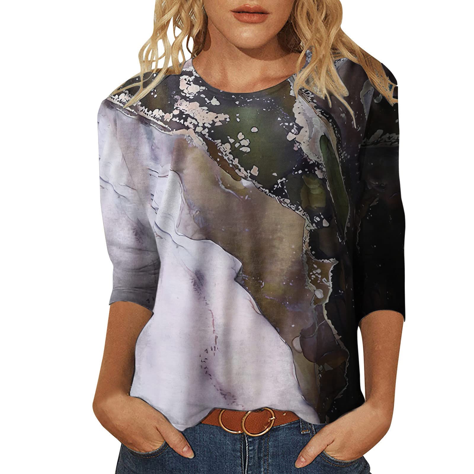 Women's Long Sleeve T-Shirts - Casual Loose Fit Side Split Tunic Blouse for Work, Yoga & Everyday Wear | Comfortable Workout Tops for Women