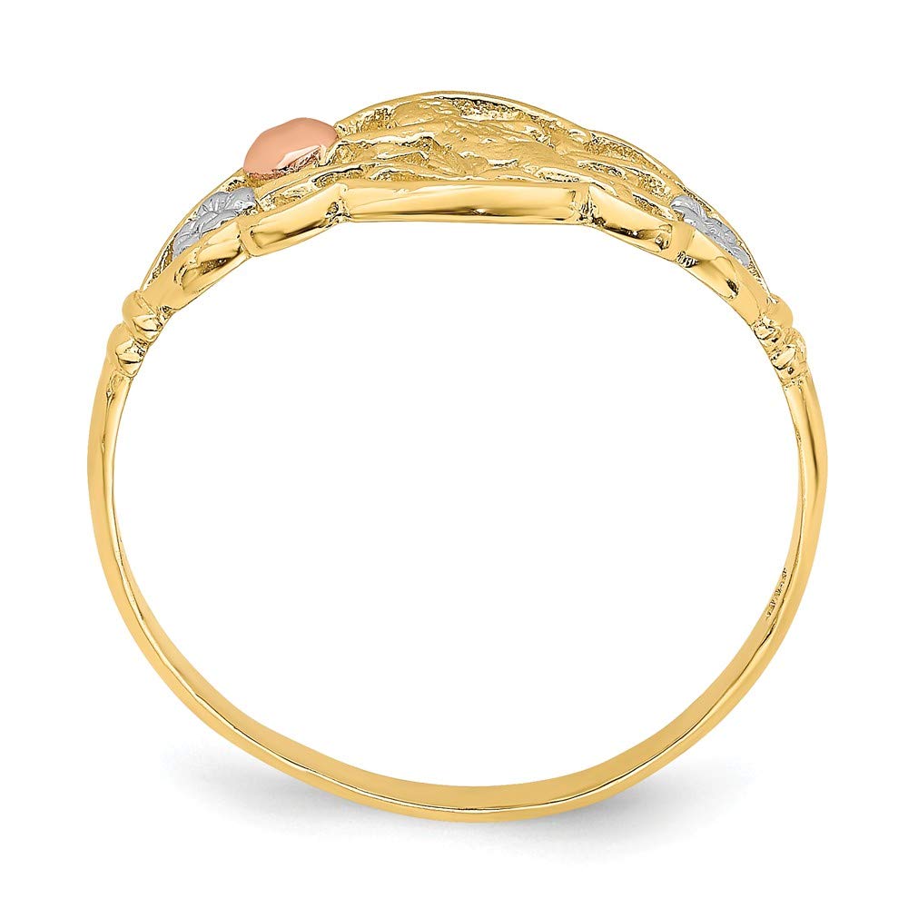 14K Yellow and Rose Gold Rhodium-Plated Angel Ring for Women - Elegant Jewelry Gift for Birthday, Anniversary & Special Occasions