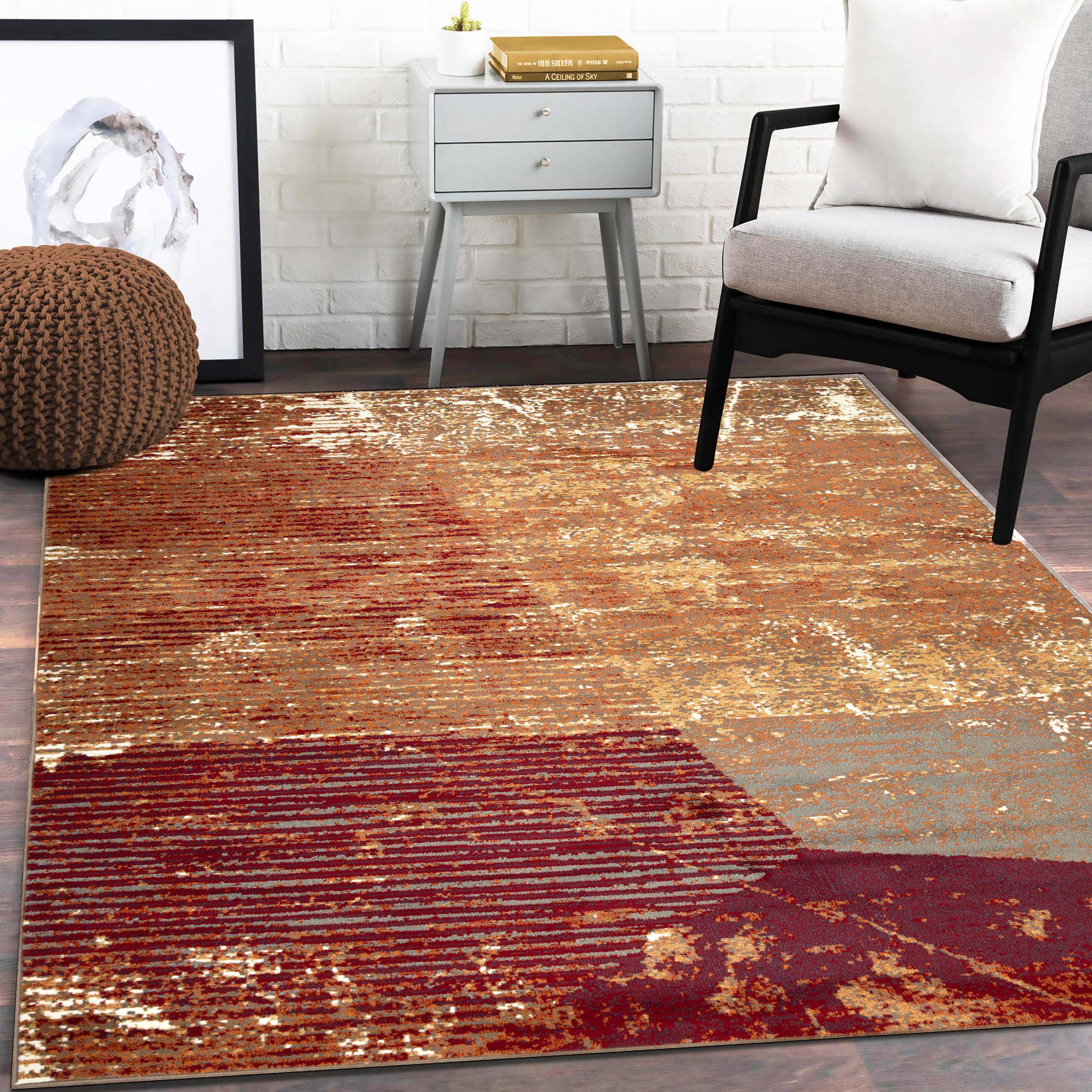 Abstract Contemporary Indoor Area Rug or Runner - Modern Home Decor for Living Room, Bedroom, Office | Mabel
