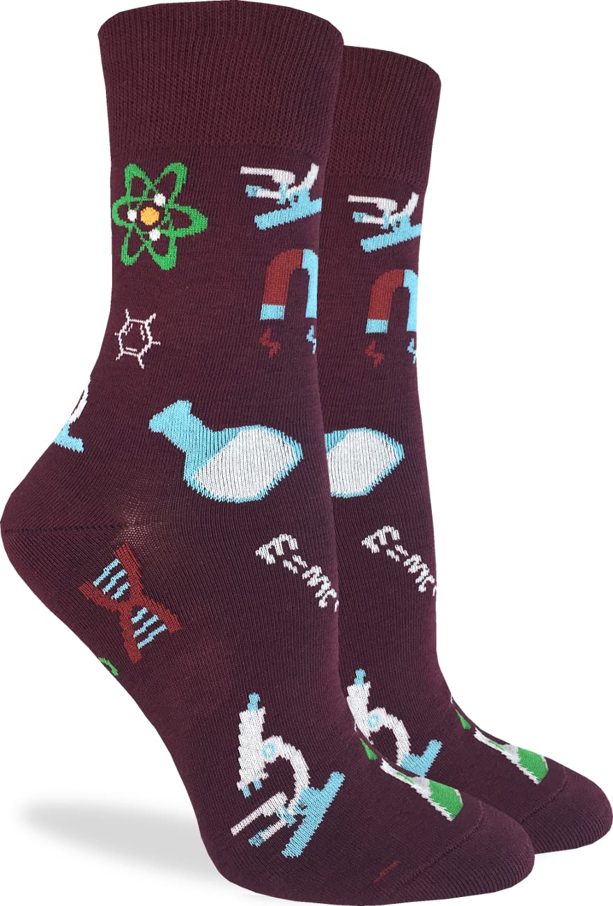 Good Luck Sock Women's Math & Science Socks - Fun Novelty Crew Socks for Adults, Teachers & STEM Lovers - Perfect Gift for Science Enthusiasts & Classroom Wear