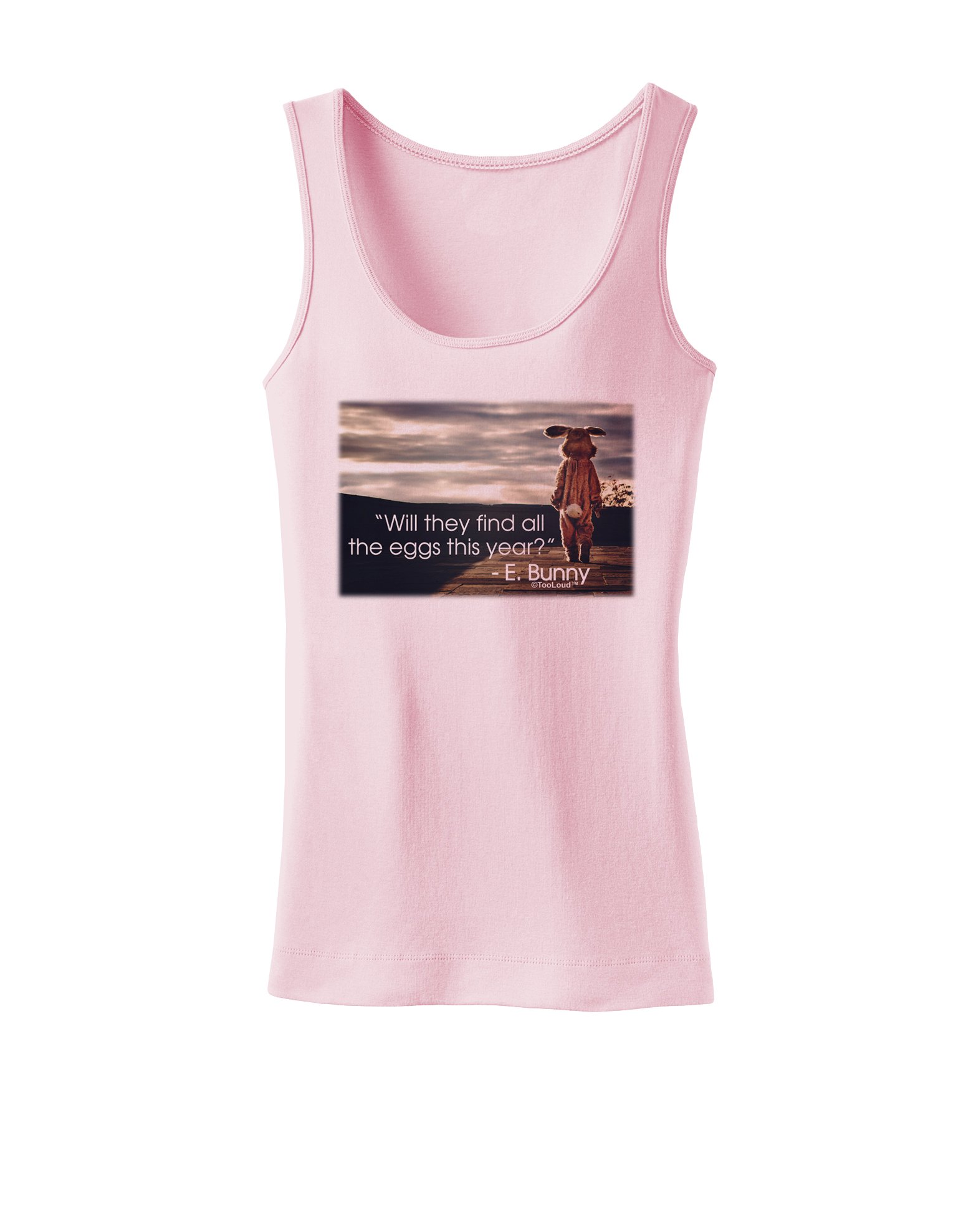 Funny Easter Bunny Women's Tank Top - 'Too Loud with They Find The Eggs' Graphic Tee - Perfect for Easter Celebrations, Spring Parties & Casual Wear