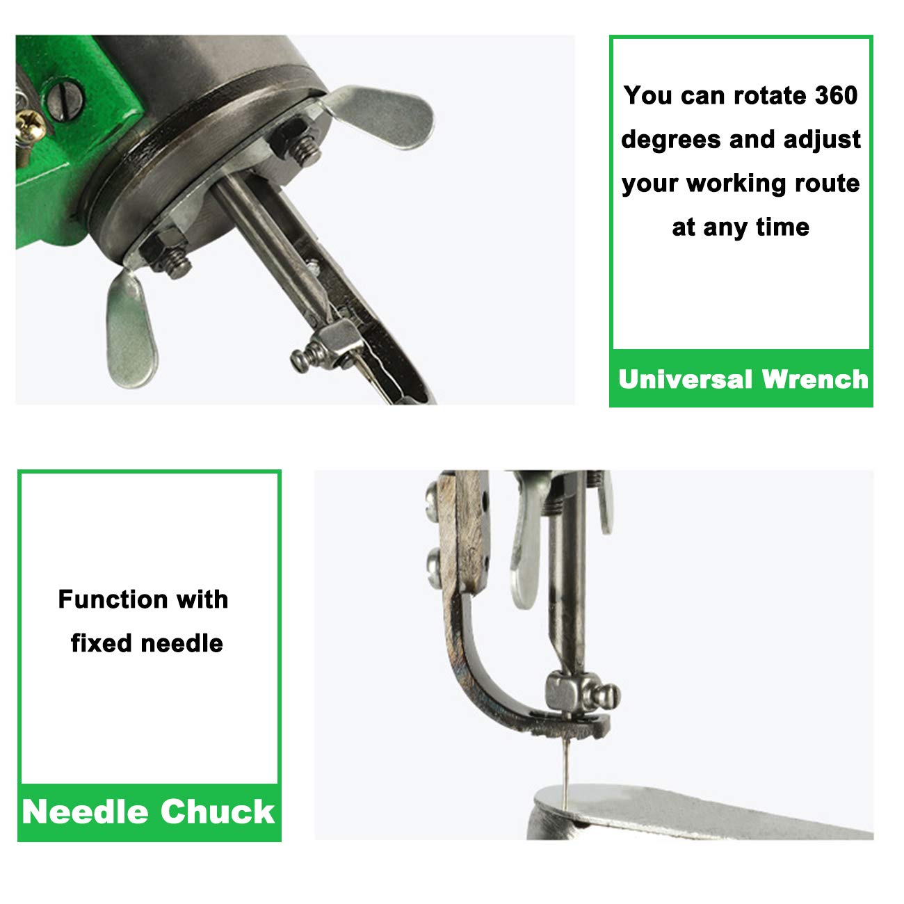Heavy Duty Leather Sewing Machine - Manual Hand Cobbler Shoe Repair Stitcher with Dual Cotton Nylon Thread for Bags, Tents, Clothes, Quilts, Coats & Pants | Professional Leather Crafting, DIY Shoe Repair & Outdoor Gear Mending (Green)