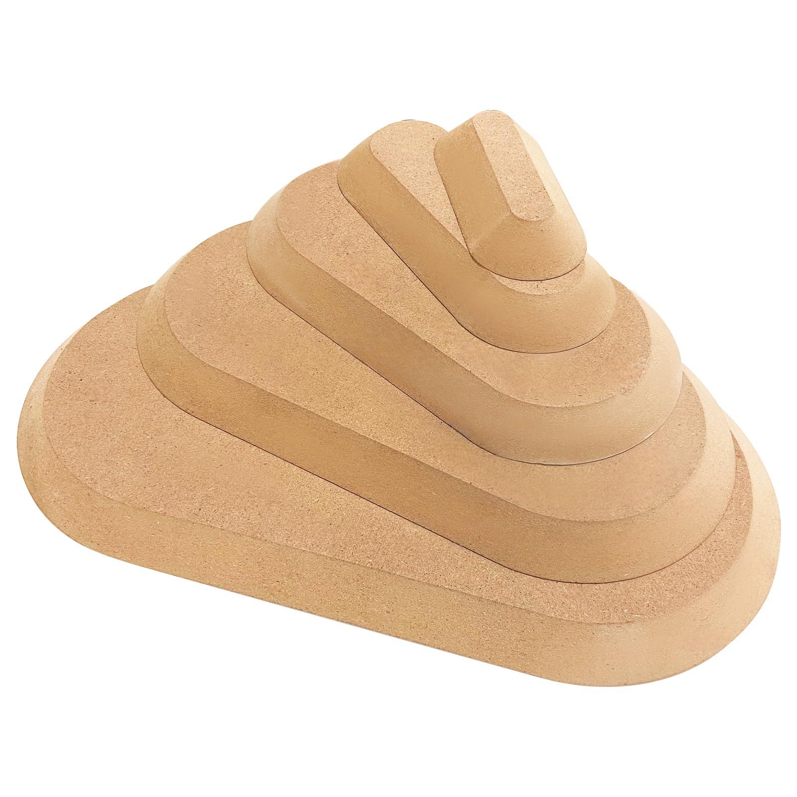 GeryVtee 5-Piece Ceramic Plate Forming Molds Set - Wooden Pottery Slump Molds for Clay Handbuilding (5 Sizes, Oval) - Perfect for DIY Pottery, Ceramic Art Projects & Home Decor Crafts