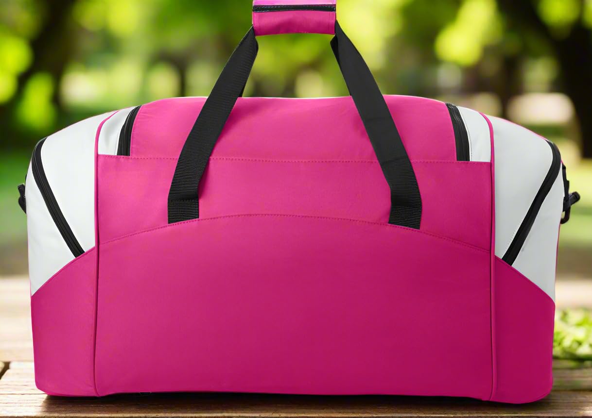 Kansas State Wildcats Large Duffle Bag - K-State Gym Bag, Travel Suitcase in Purple & Pink - Perfect for College, Sports, Gym & Weekend Getaways