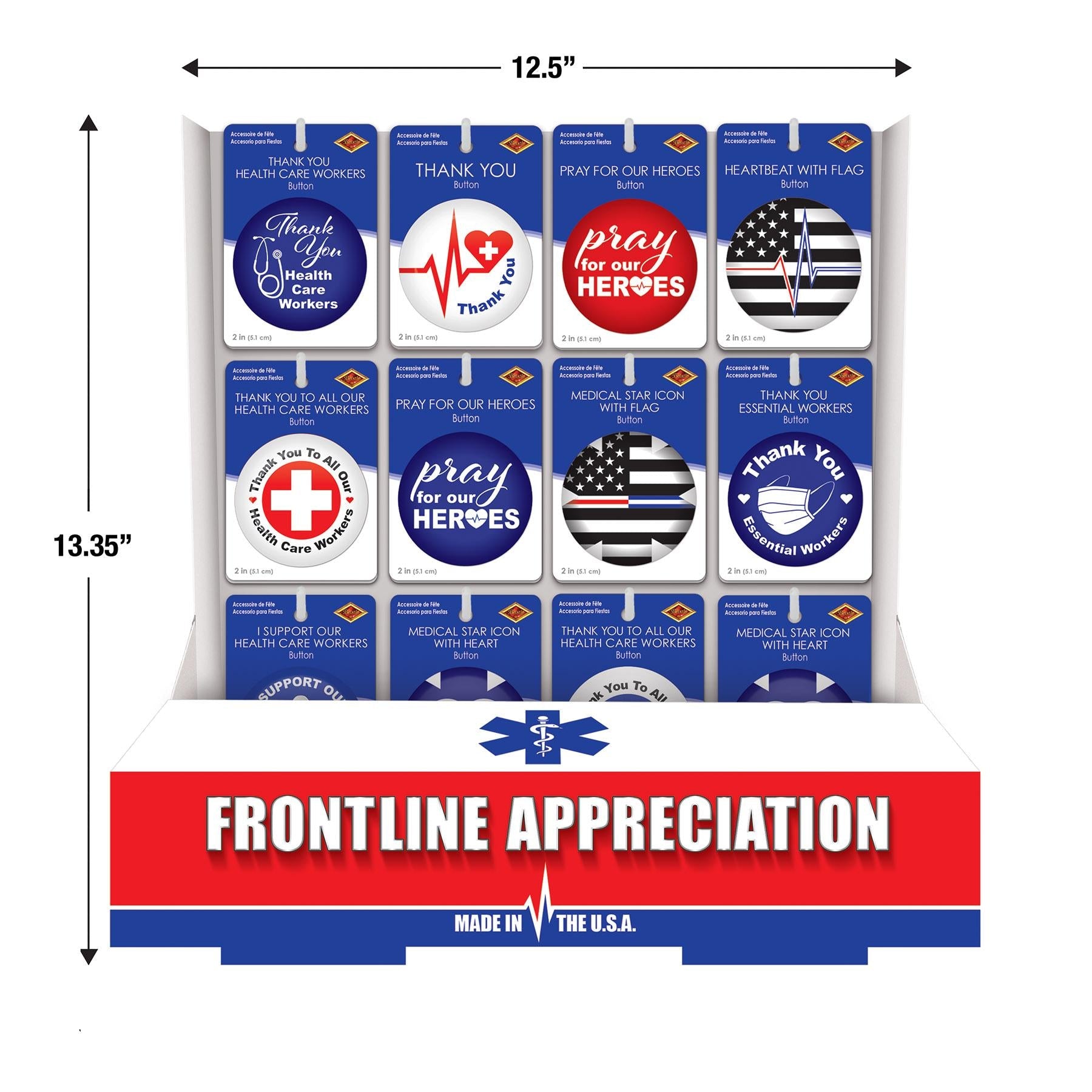 108-Piece Beistle Frontline Appreciation Counter Display - Perfect for Healthcare Worker Recognition, Teacher Appreciation & Essential Worker Gifts