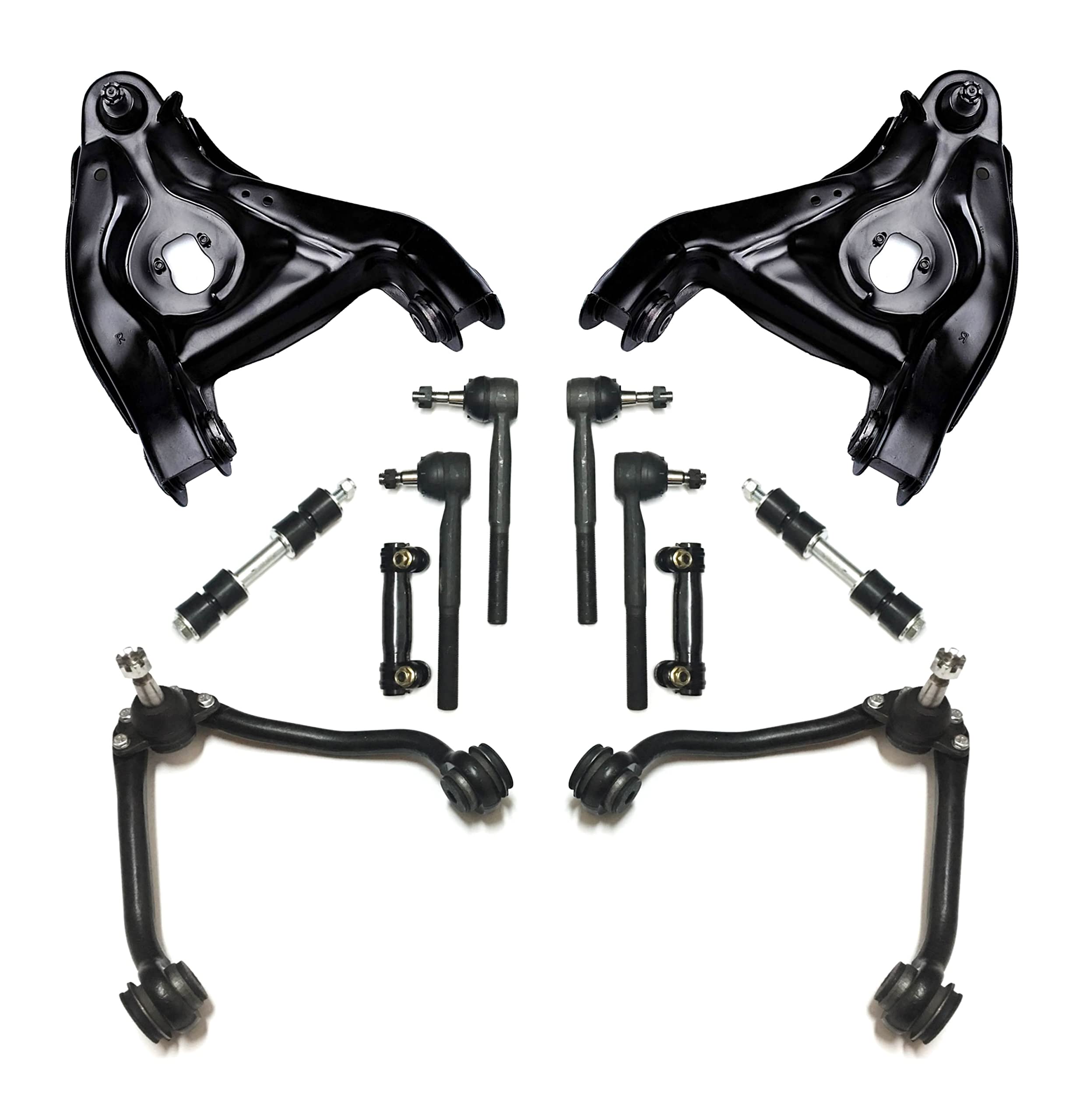 Complete 12-Piece Suspension Kit for Chevrolet Express 2500/3500 & GMC Savana 2500 - Front Tie Rod Ends, Adjusting Sleeves, Sway Bar Links, Upper/Lower Control Arms | Heavy-Duty Replacement Parts for Smoother Ride & Better Handling
