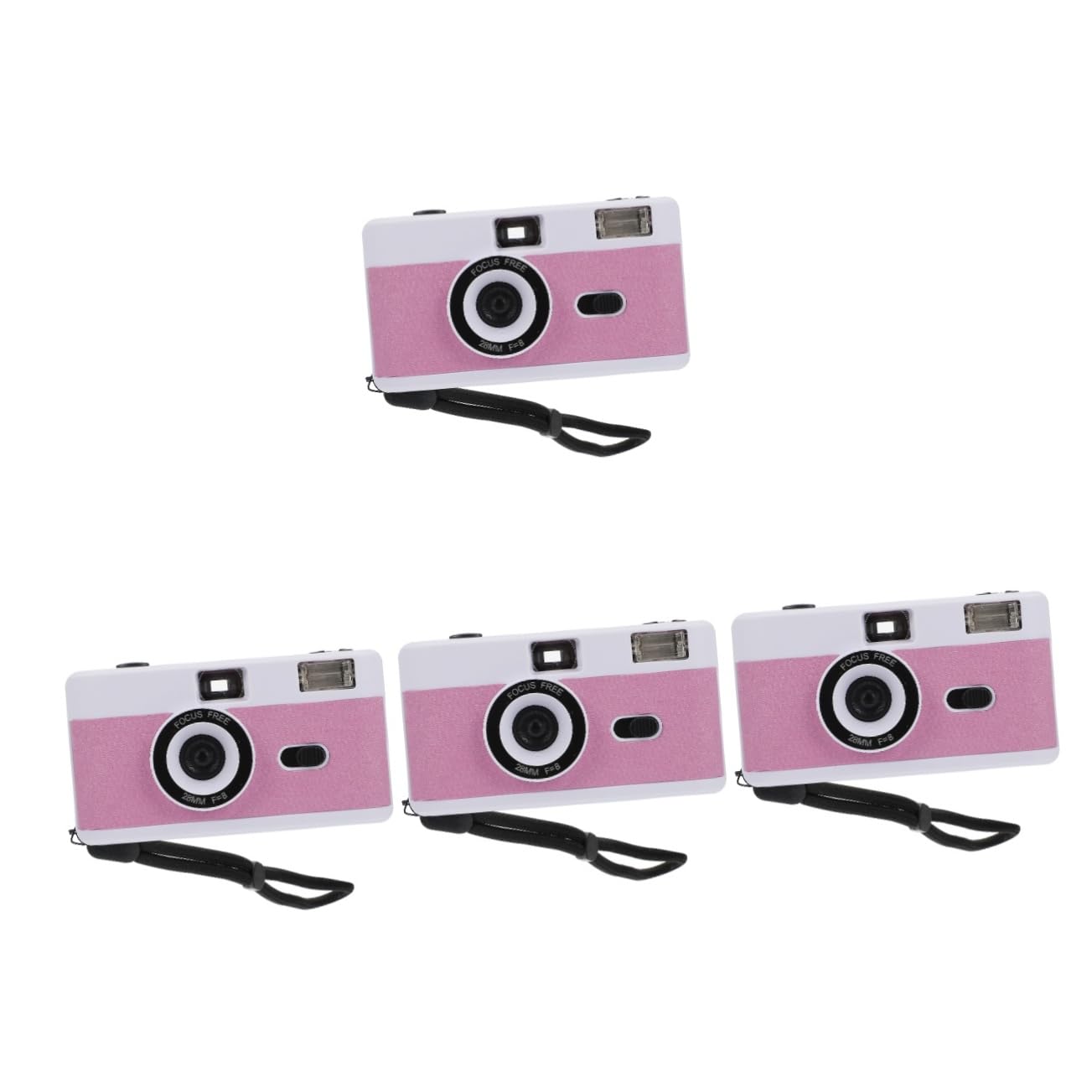 Jojofuny 4 Pack Retro Film Cameras - Plastic Vintage-Style 35mm Film Camera with Built-in Flash, Portable Travel Camera (Macaron White) - Perfect for Travel, Parties & Retro Photography