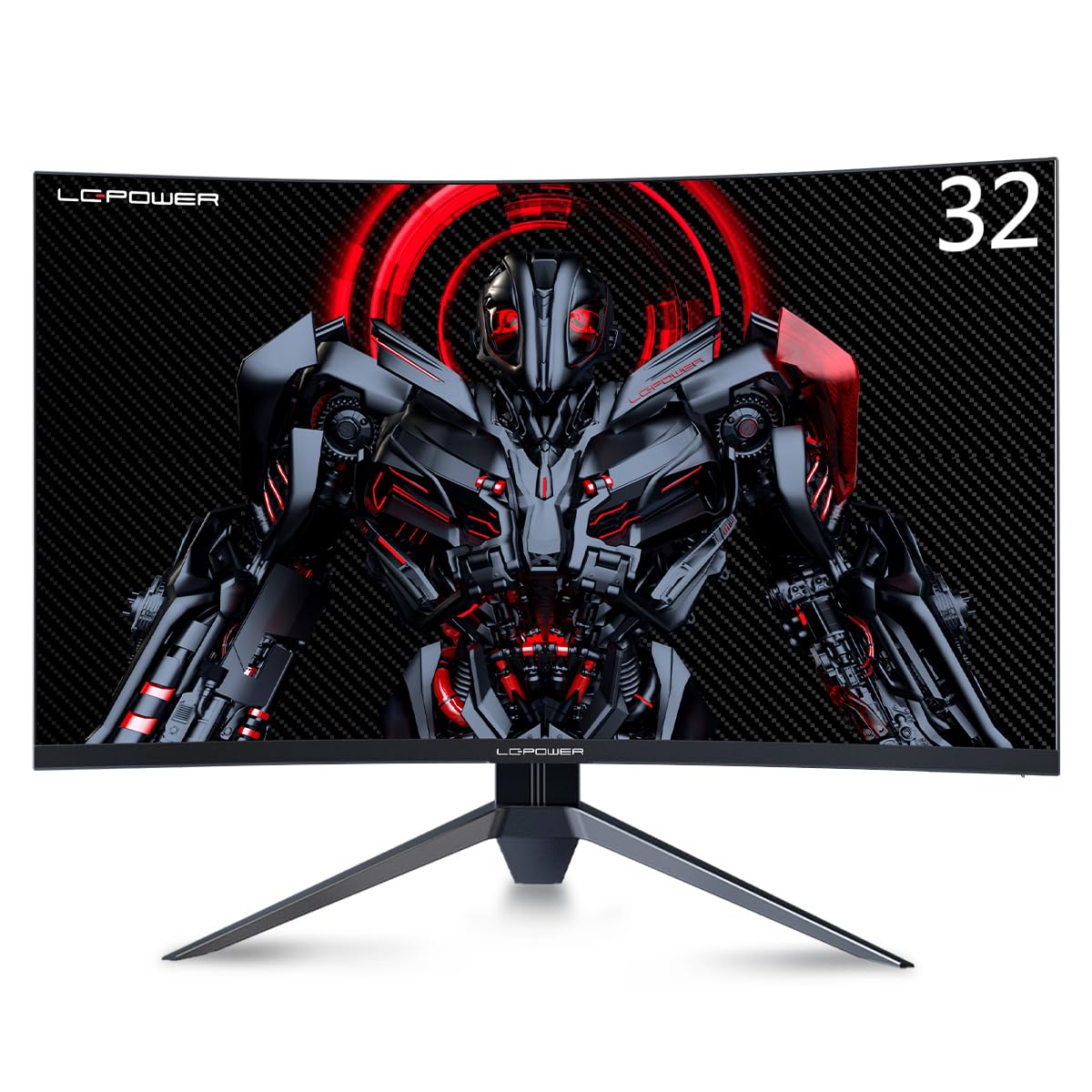 LC-POWER 32 Inch Curved Gaming Monitor - 165Hz Refresh Rate, FHD 1920x1080, 1ms Response Time, 1500R Curvature, FreeSync with G-Sync Compatibility, HDMI & DisplayPort for PS5, Xbox & PC Gaming - VESA Mountable (LC-M32-FHD-165-C-A) - Perfect for Esports, Streaming & Home Office