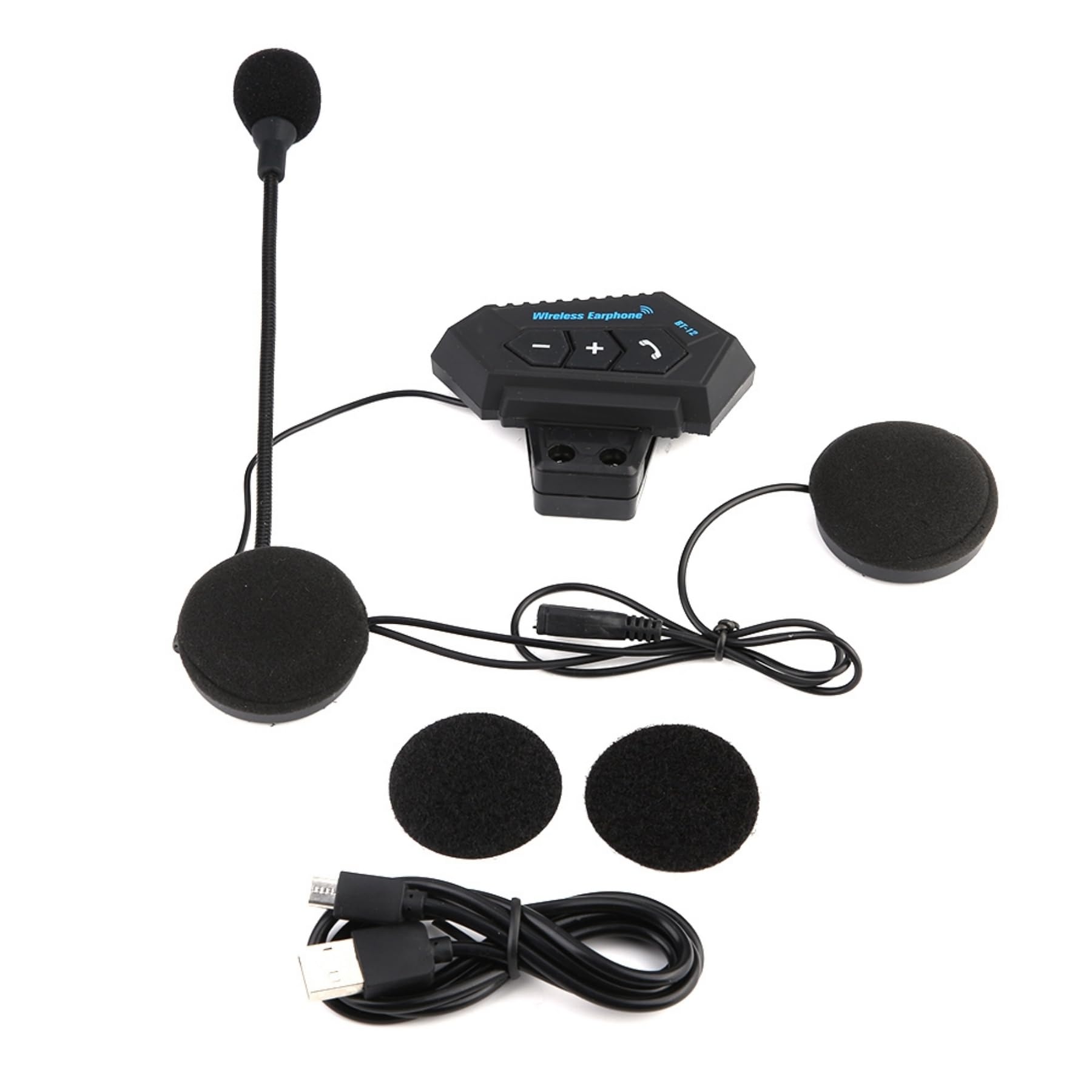 VOBOR Bluetooth Motorcycle Helmet Headset - Wireless BT+EDR Headphones with Mic, HIFI Sound, USB Charging for Hands-Free Calls & Music | Perfect for Riding, Cycling, Construction & Outdoor Activities