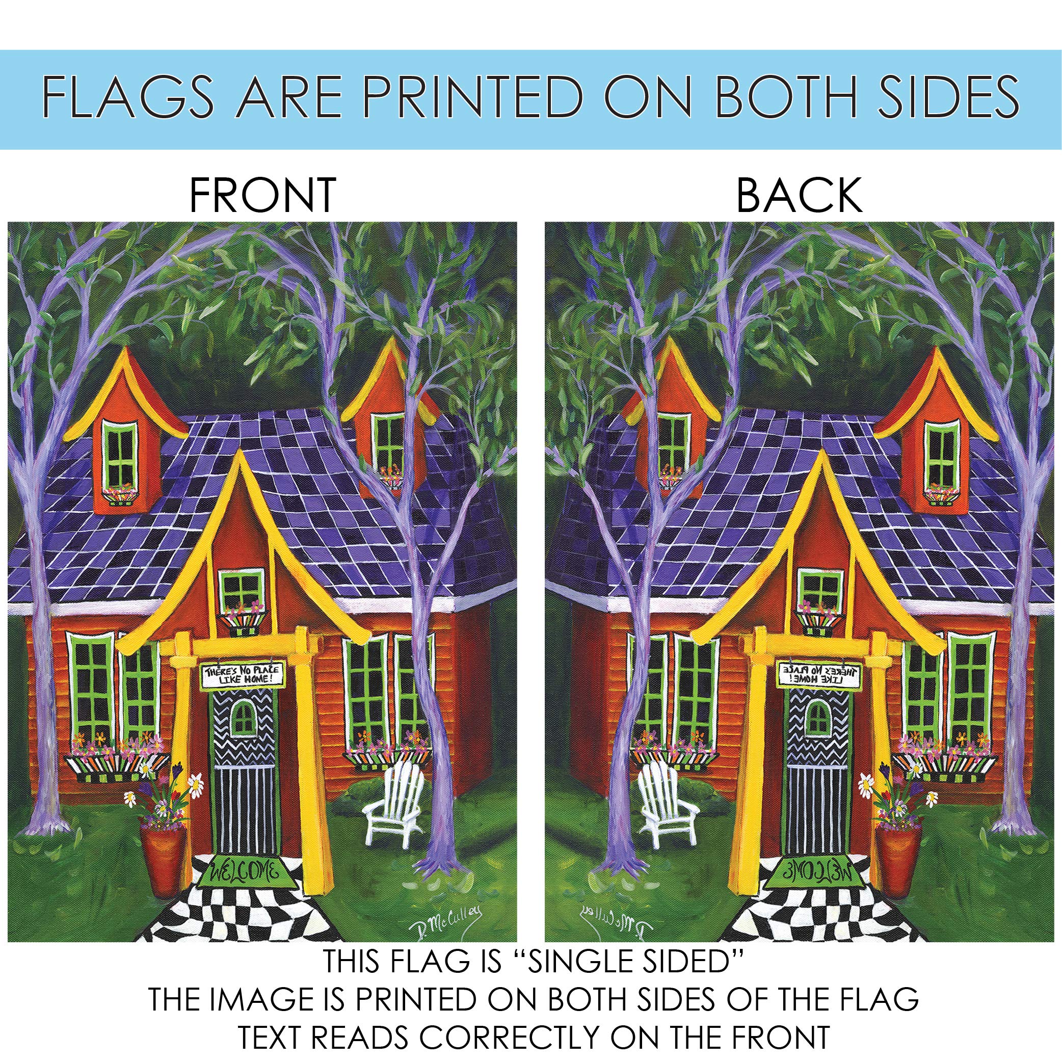 Toland Home Garden 1012177 'No Place Like Home' Double Sided Outdoor Flag 28x40 Inch - House Yard Decoration for Porch, Garden & Front Yard