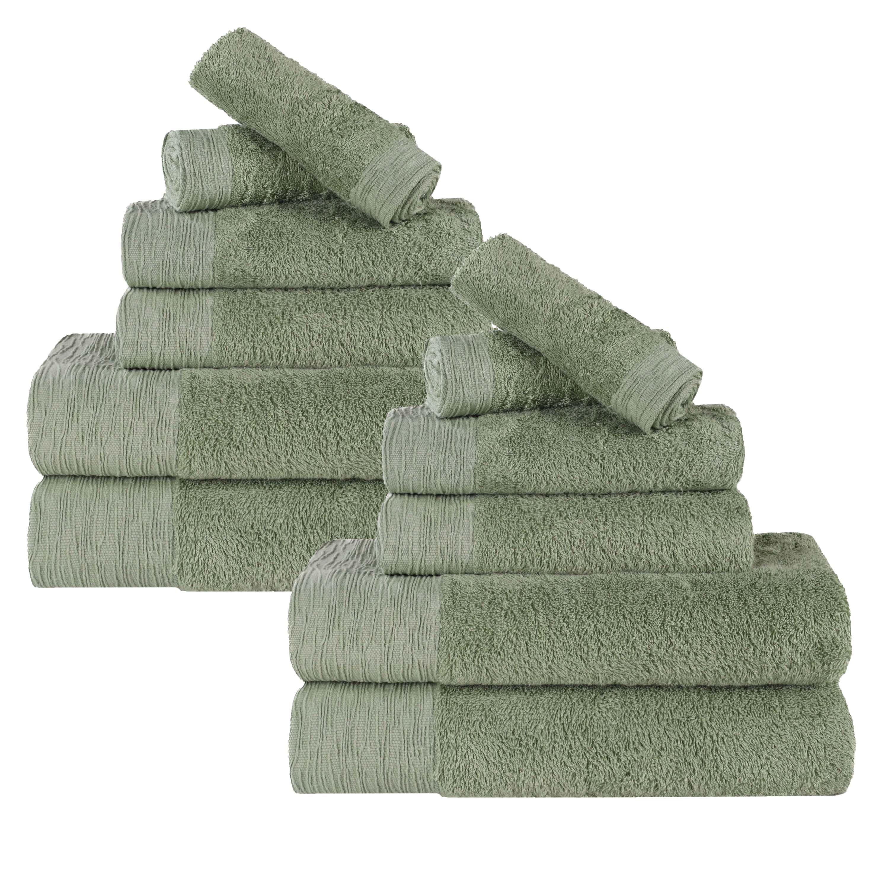 Premium 12-Piece Bamboo Rayon Towel Set - Ultra Soft, Eco-Friendly & Absorbent - Perfect for Bath, Spa, Gym & Luxury Home Use