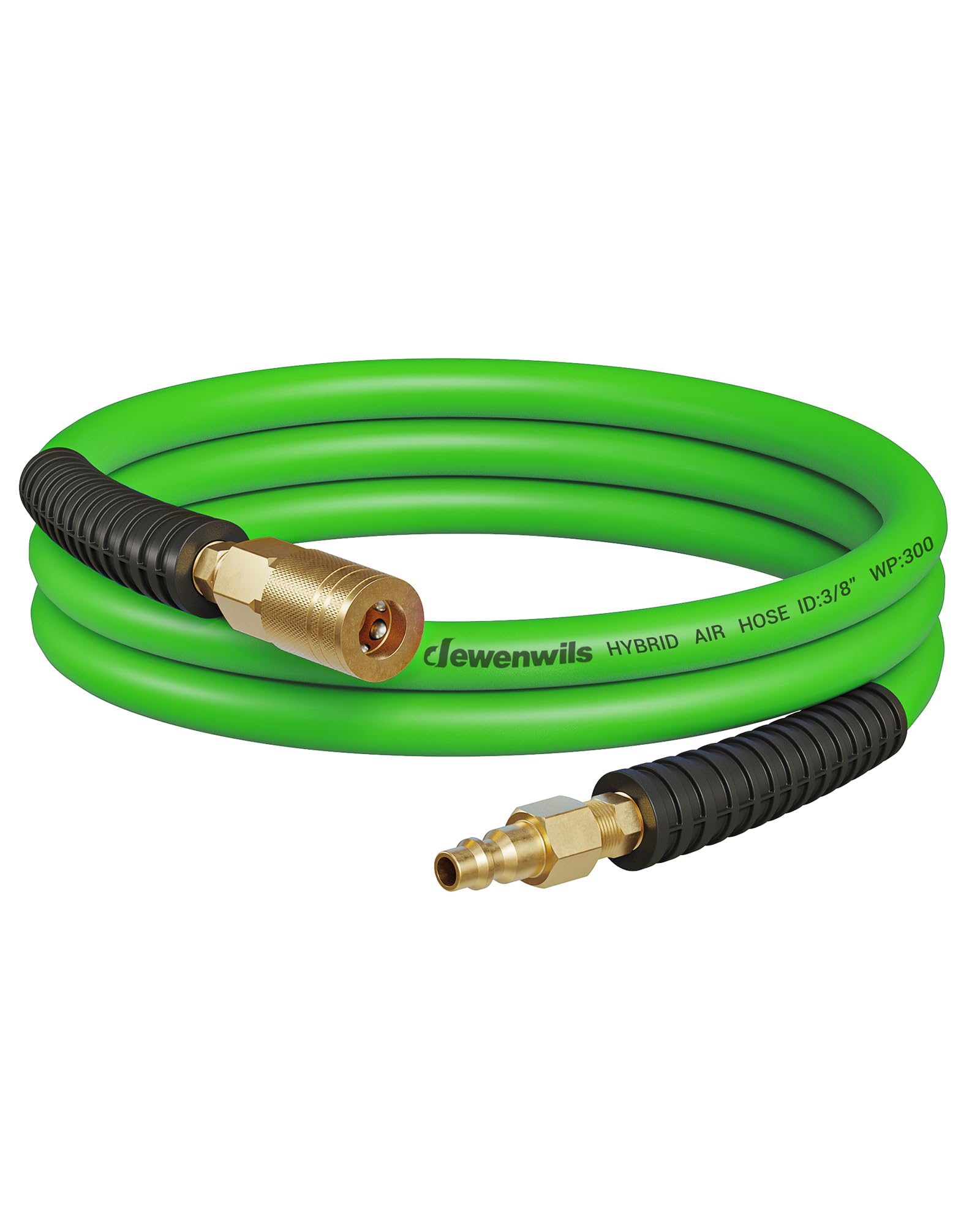 **DEWENWILS 3/8 Inch x 6FT Hybrid Air Hose 300 PSI, Heavy Duty Air Compressor Hose with 1/4