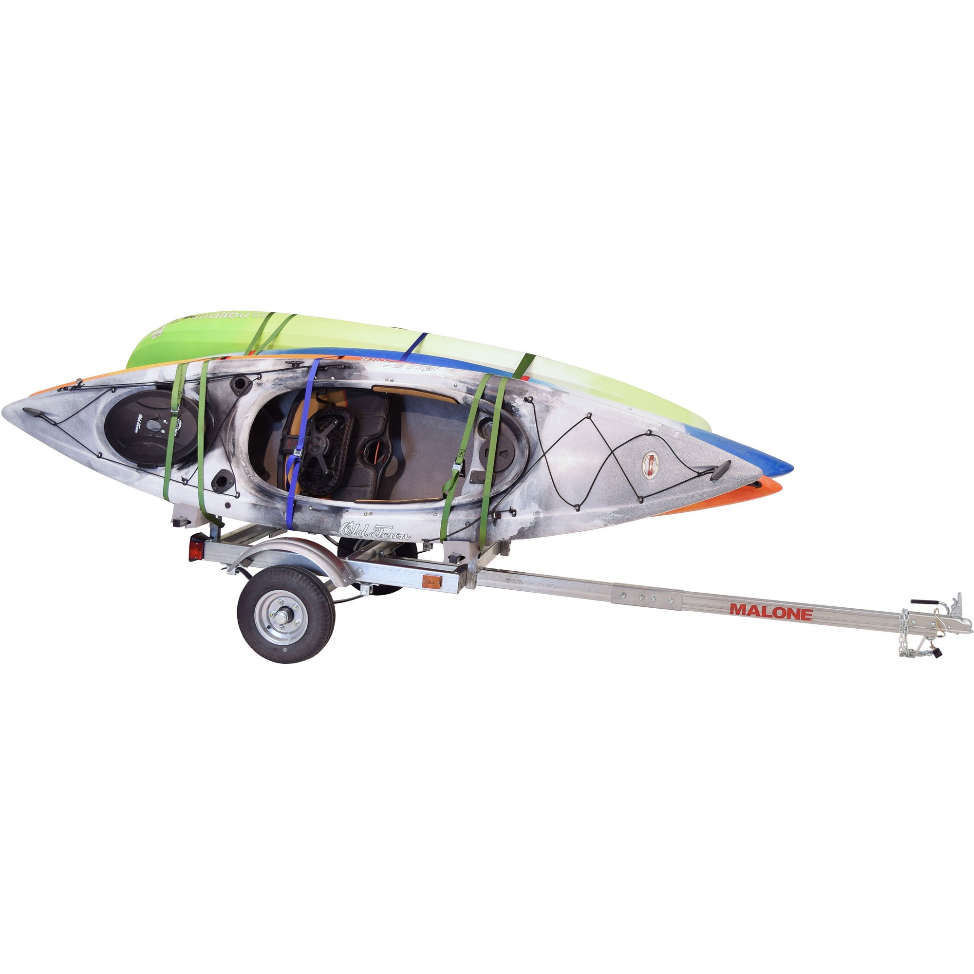 Malone EcoLight 4 Boat Stacker Kayak Trailer Package MPG586XL - Heavy Duty Aluminum Kayak & Canoe Carrier for Secure Transport - Perfect for Road Trips, Camping & Water Sports Adventures