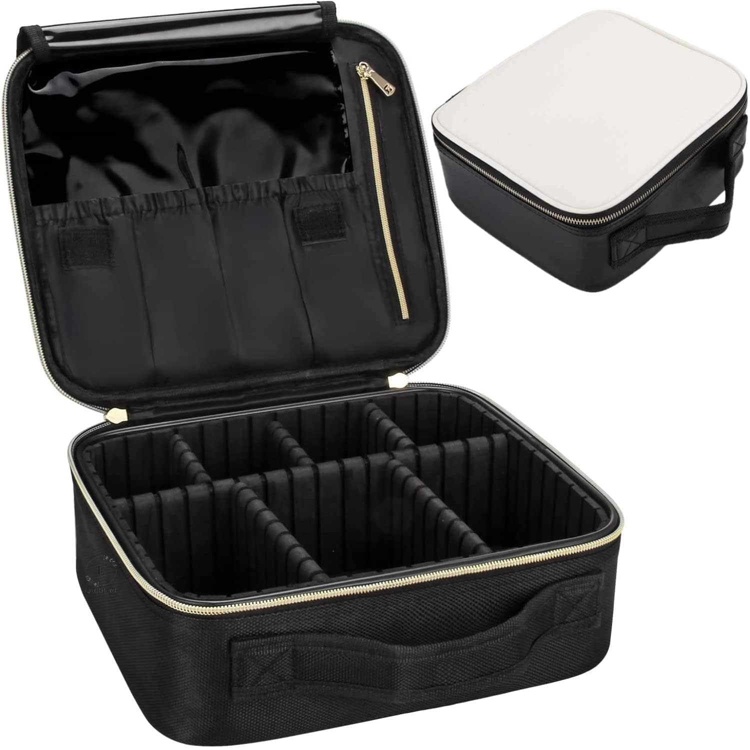 COFIEX Professional Makeup Train Case with Adjustable Dividers - Large Cosmetic Organizer for Women, Travel-Friendly Makeup Storage Bag for Brushes, Toiletries & Accessories - Perfect for Makeup Artists, Beauty Enthusiasts & On-The-Go Touch Ups - Great for Travel, Salon Use & Professional Makeup Kits