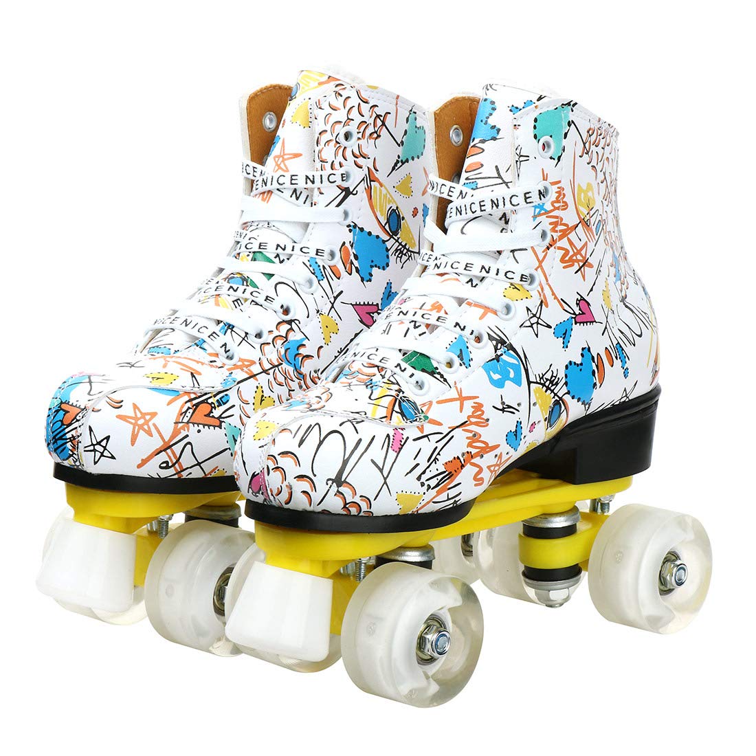 Best Unisex Classic High-Top Roller Skates for Adults - Indoor & Outdoor 4-Wheel Skates for Fitness, Rink & Park Skating
