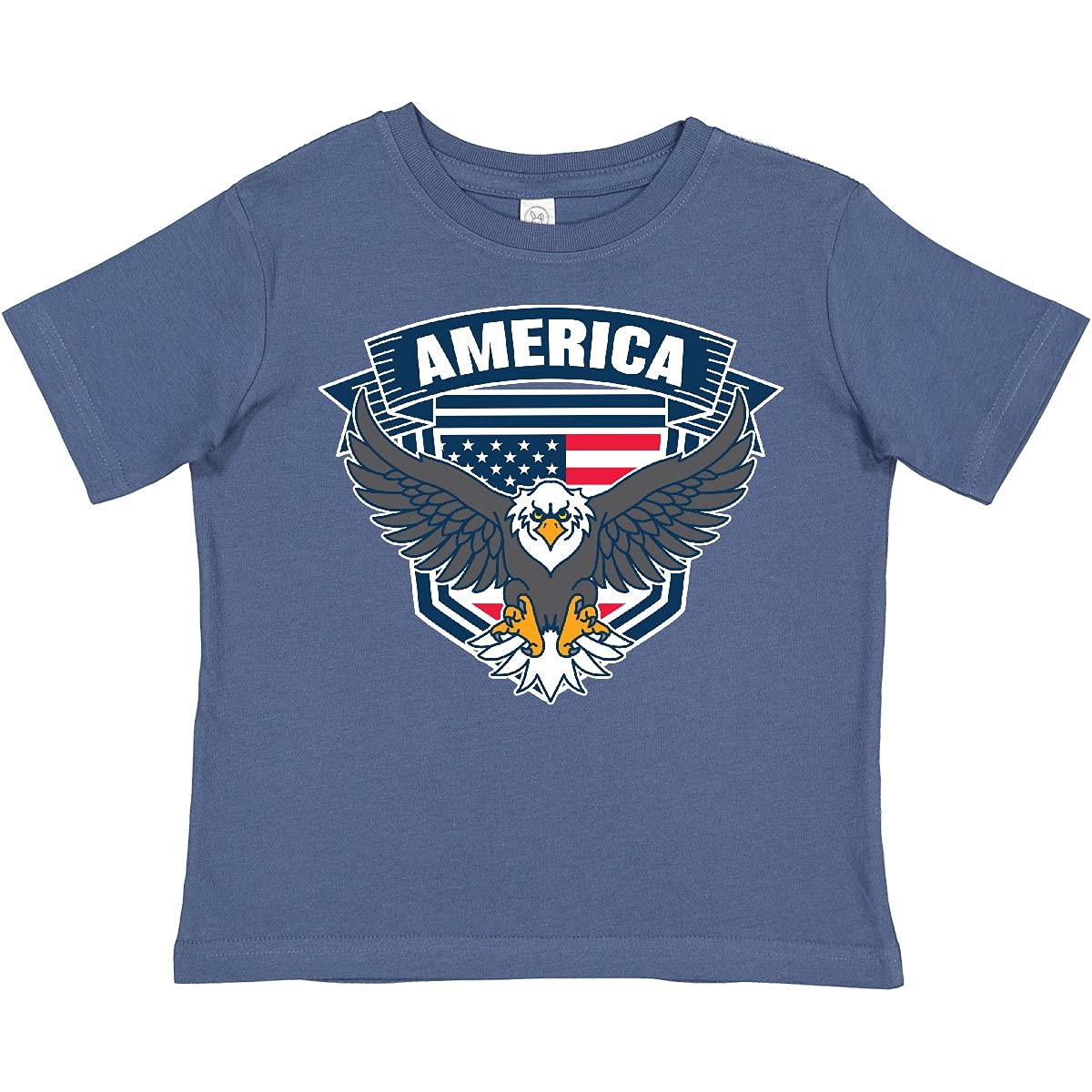 Inktastic Patriotic America Eagle Shield Banner Toddler T-Shirt - Comfortable Kids Tee for 4th of July, Memorial Day & Independence Day Celebrations