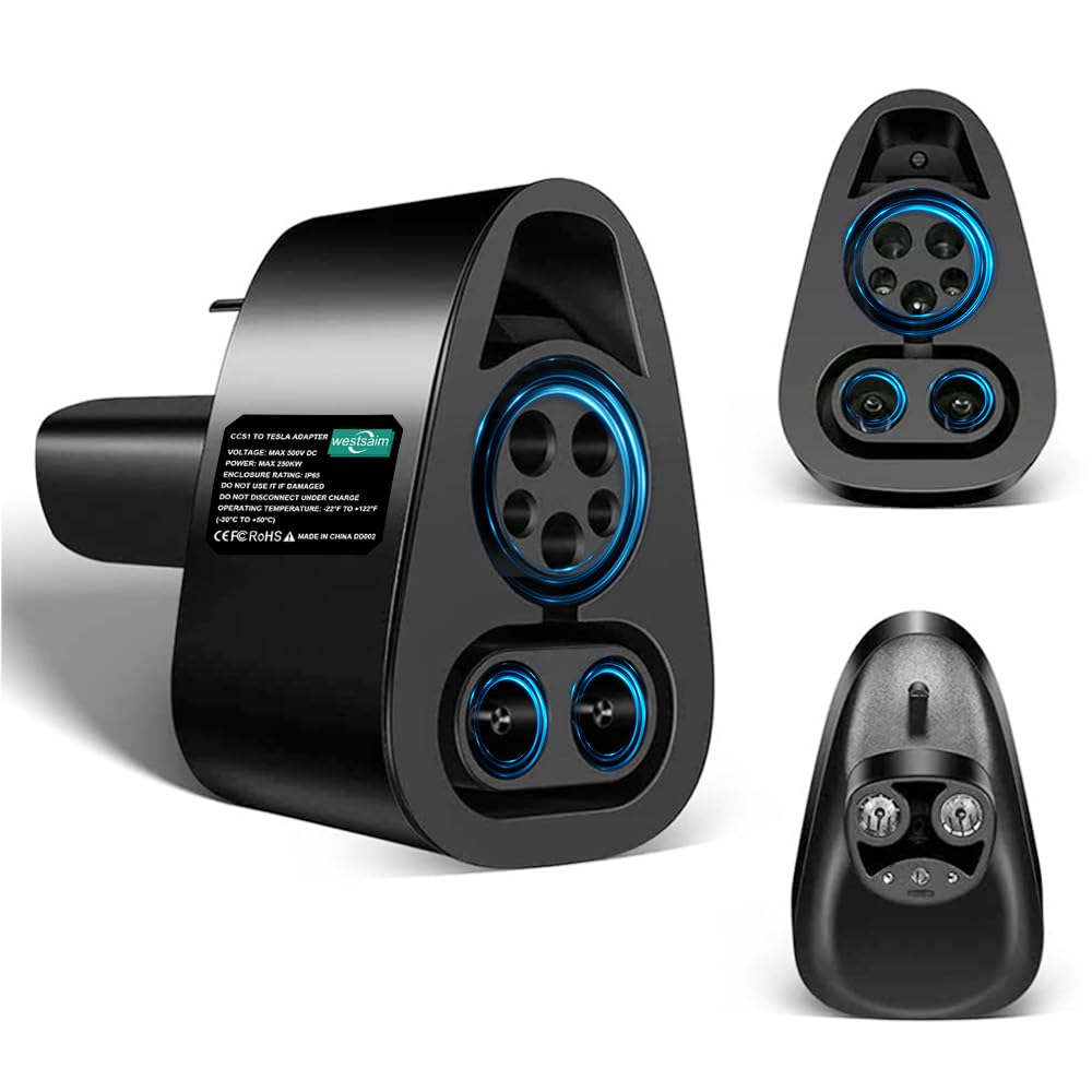 High Power CCS to Tesla Adapter 250kW - CCS1 to NACS Charger Converter for Tesla Models 2021+ - Fast DC Charging Compatible with Supercharger Stations - Perfect for Road Trips & EV Travel Charging