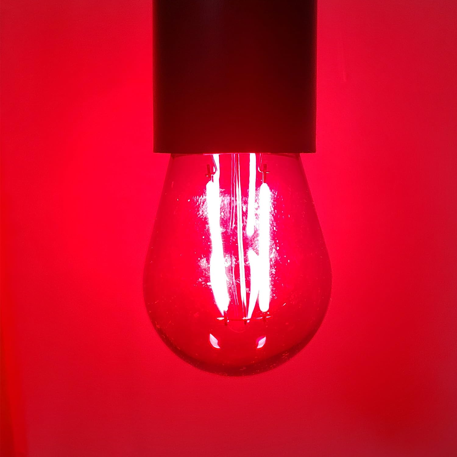 15 Pack S14 LED Red Light Bulb 2W Shatterproof Waterproof E26 Edison Bulbs - Christmas Halloween Party Decorations, Outdoor String Lights Replacement for Patio, Garden & Holiday Events