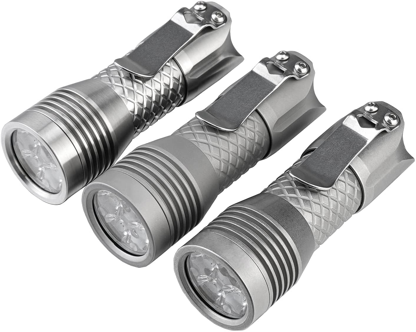 MecArmy PS16 2000 Lumens Ultra Bright Rechargeable Flashlight - Compact EDC Light with 4 XP-G2 LEDs, Stainless Steel Body & USB Charging | Perfect for Camping, Hiking, Emergency Kits & Everyday Carry (Sandblasted Finish)