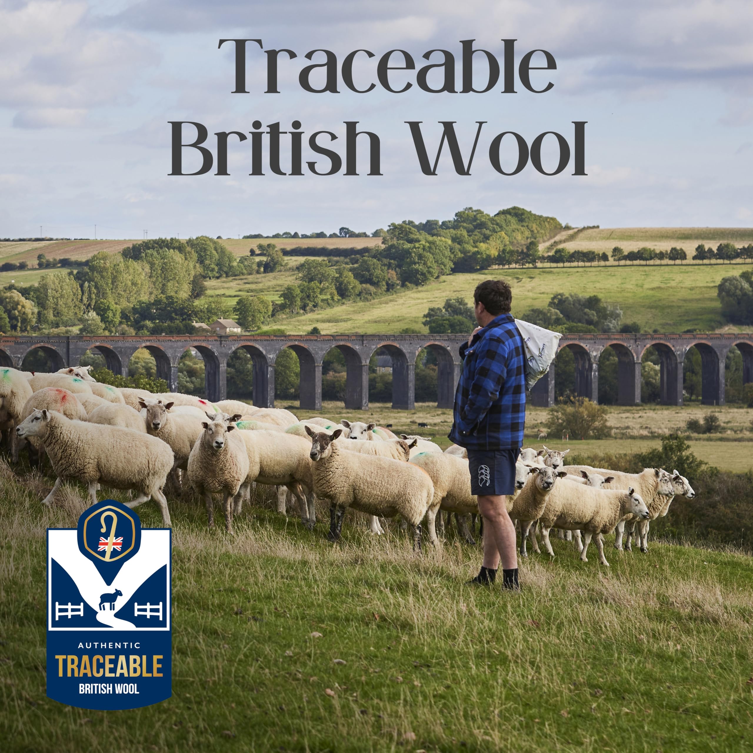Woolroom Deluxe King Size Wool Mattress Topper - 100% Natural Hypoallergenic British Wool with Organic Cotton Cover - Handcrafted for Extra Comfort on Firm or Old Mattresses - Superior Moisture Wicking & Temperature Regulation - Perfect for Allergy Sufferers & Hot Sleepers - Ideal for Master Bedrooms, Guest Rooms & Eco-Friendly Homes