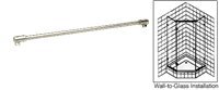 CRL Brushed Nickel Frameless Shower Door Fixed Panel Glass Support Bar - 3/8
