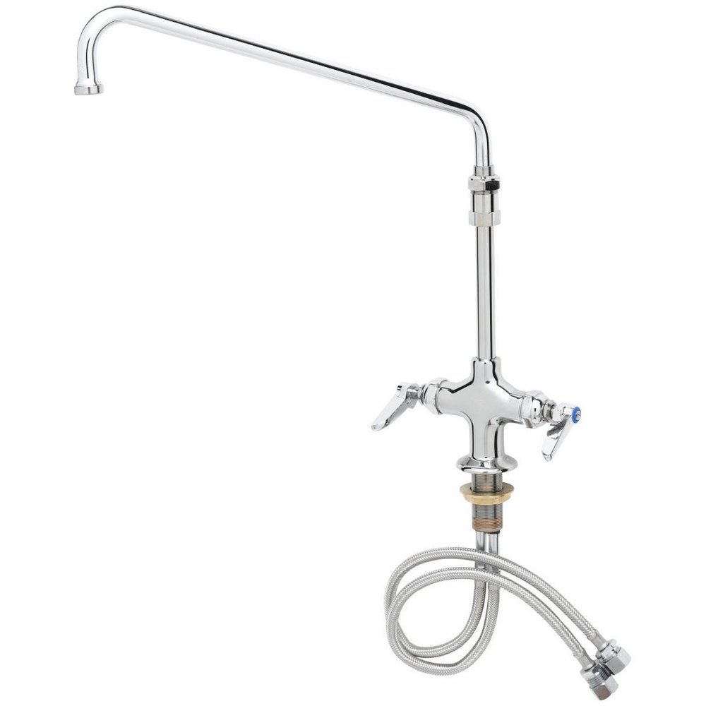T&S Brass B-2294-CR Commercial Grade Double Handle Pantry Faucet with Ceramic Disc Valves, 14