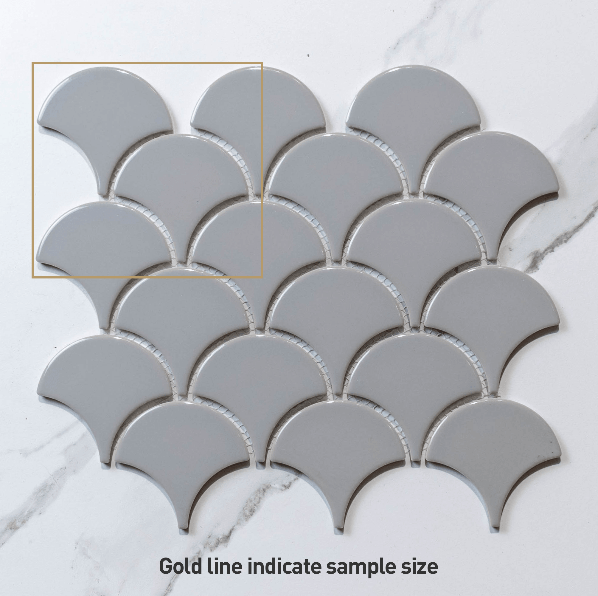 Premium Crystal Grey 74.5x70 Gloss Fish Scale Tile (Per Sheet) - Perfect for Bathroom Backsplash, Kitchen Accent Wall & Modern Interior Design