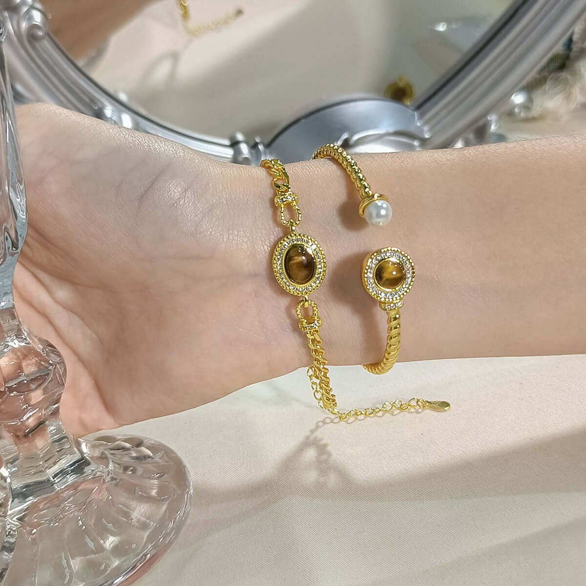 Vintage Tiger Eye Twist Cuff Bangle Bracelet for Women - Handmade Adjustable Boho Arm Jewelry | R1513 | Perfect for Boho Fashion, Festival Outfits & Everyday Wear