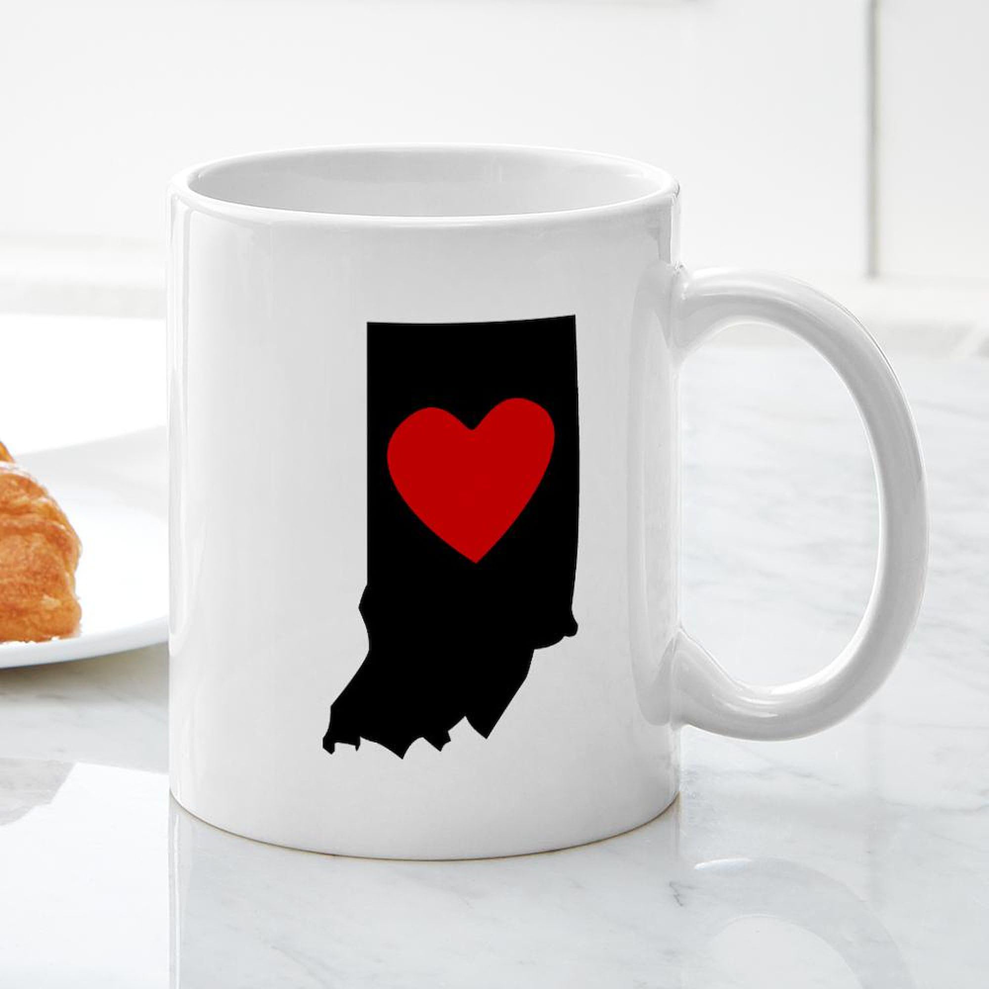 Indiana Heart Ceramic Coffee Mug 11 oz (325 ml) - Perfect for Home, Office & Gifts - CafePress