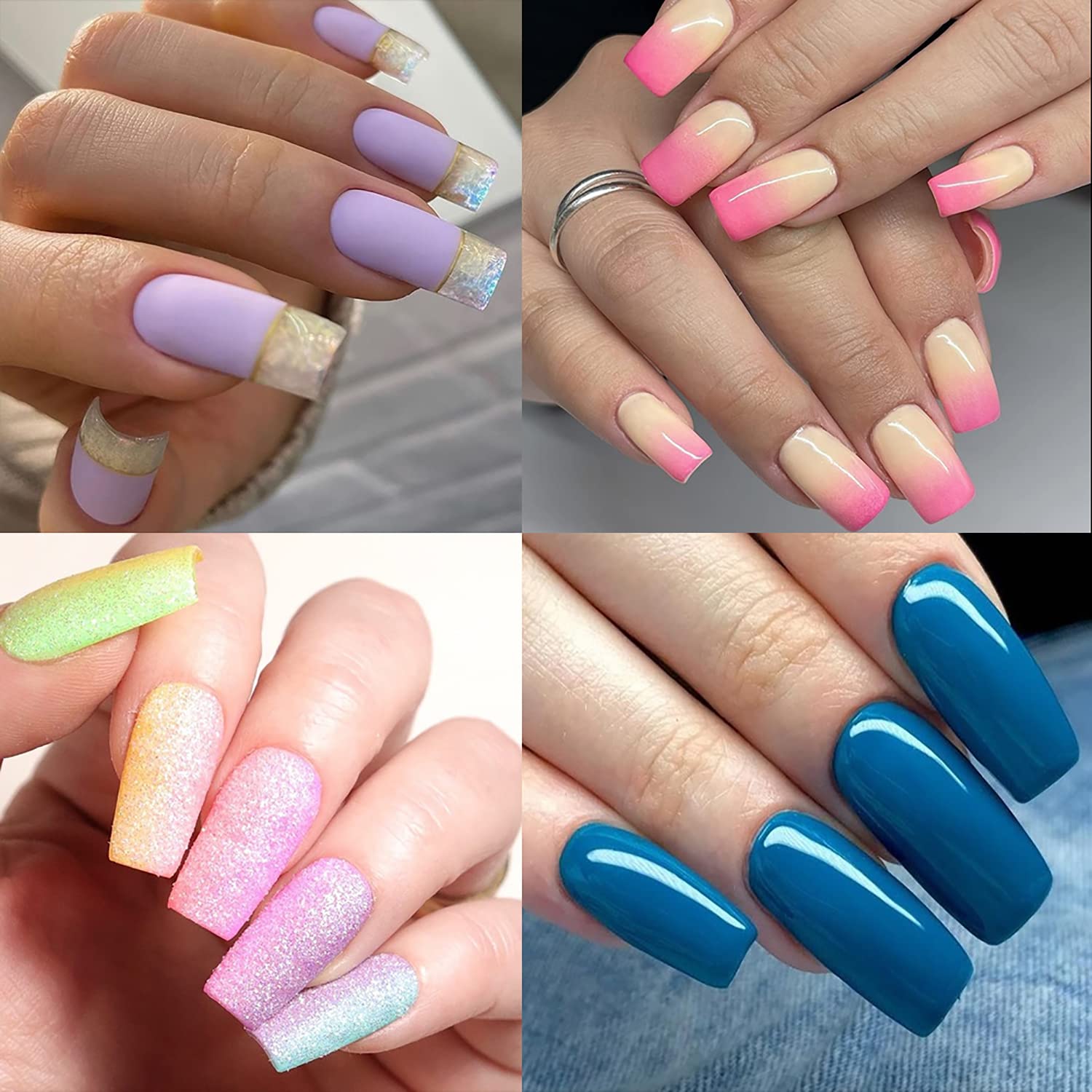 UNA GELLA 504pcs Medium Square Gel Nail Tips - 12 Sizes Full Cover Clear Acrylic Fake Nails for Professional Salon & Home DIY Nail Art | Perfect for Nail Extensions, Manicures & Special Occasions
