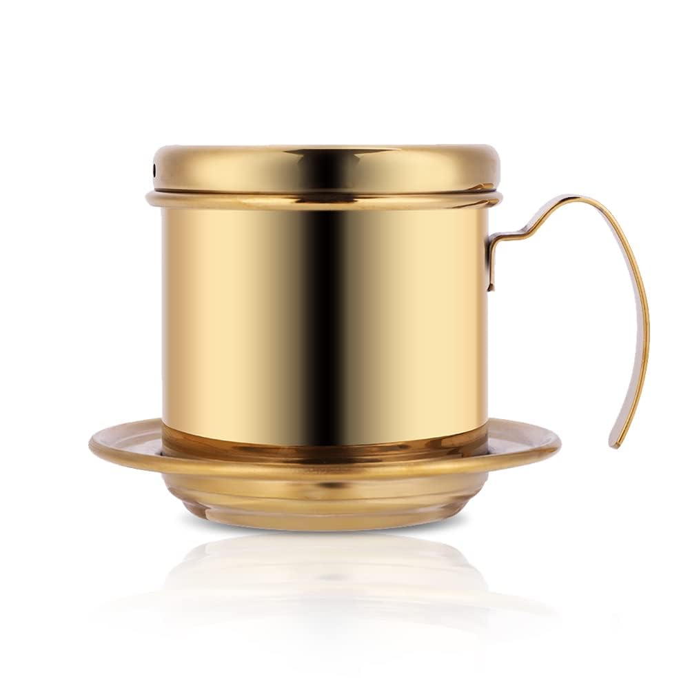 Premium Stainless Steel Vietnamese Drip Coffee Filter - Portable Phin Coffee Maker for Home & Travel - Perfect for Authentic Vietnamese Iced Coffee & Espresso Brewing at Home, Office or Camping
