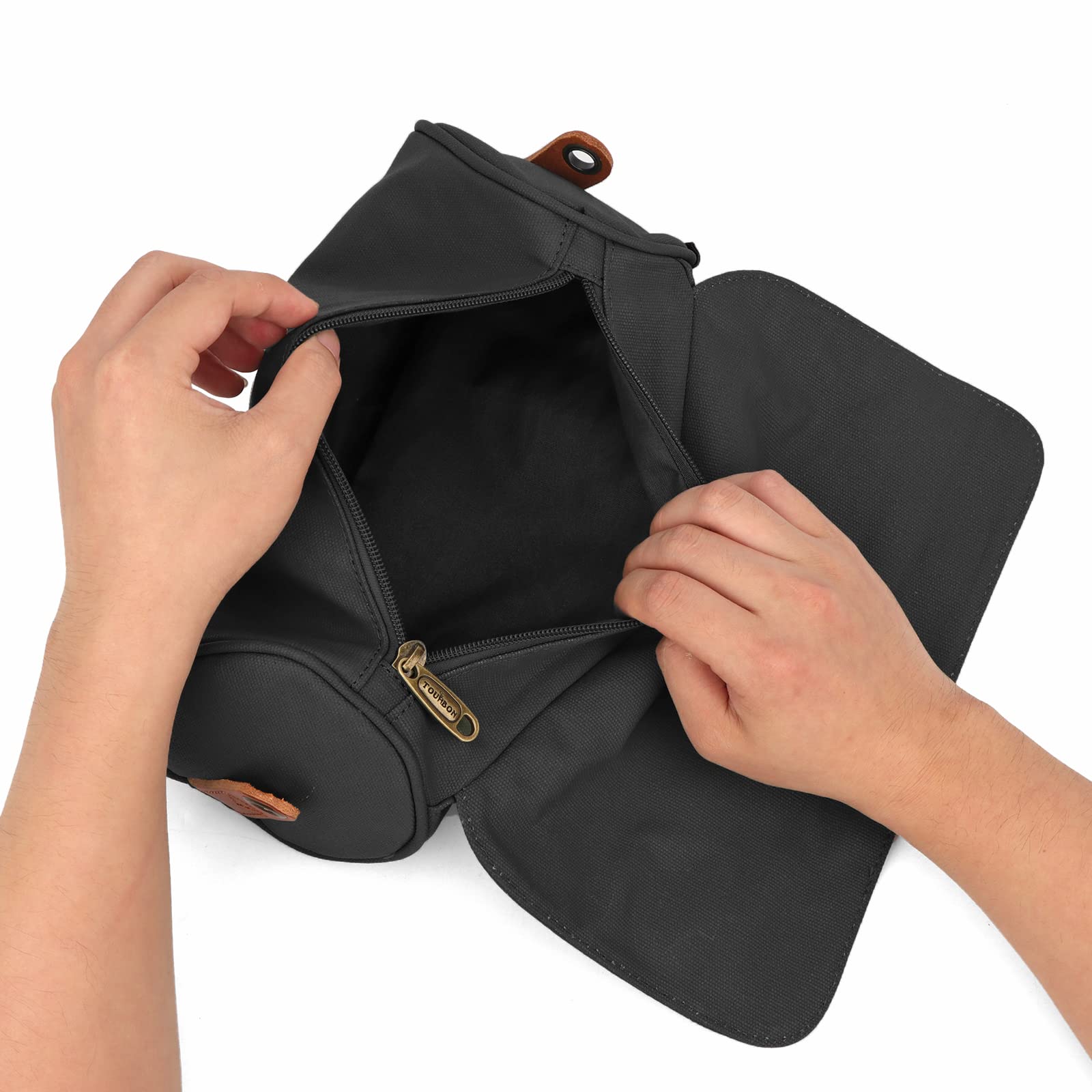 TOURBON Waterproof Bike Saddle Bag - Bicycle Seat Pouch for Phone, Tools & Accessories - Handlebar Storage for Cycling, Commuting & Outdoor Adventures