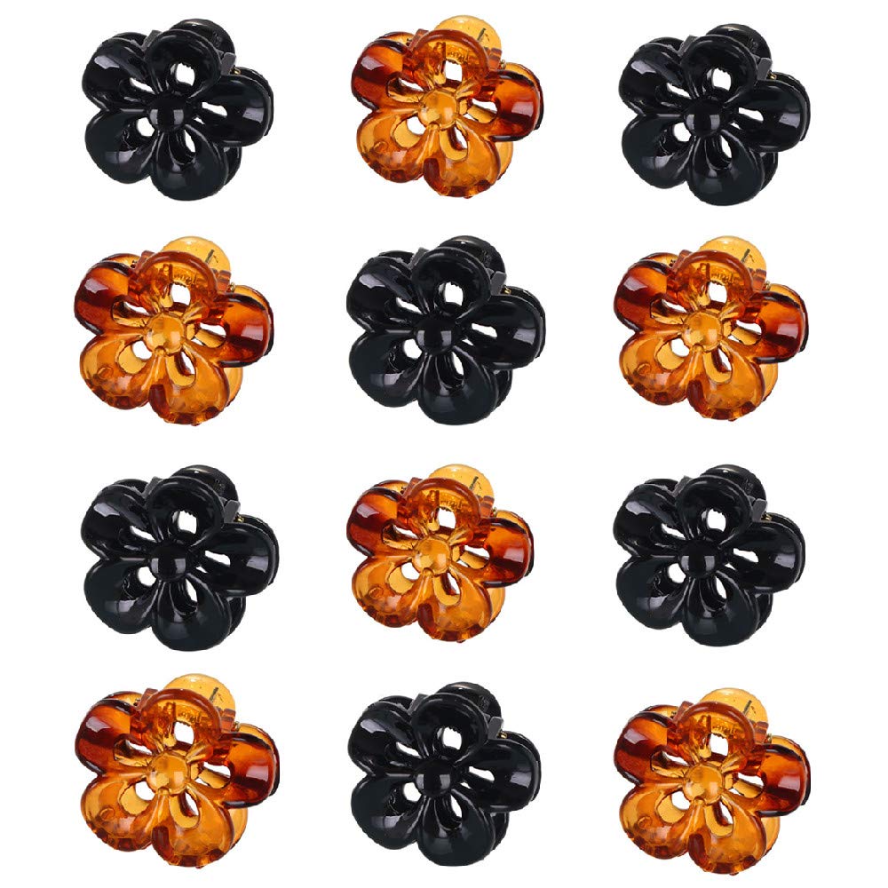 12PCS Flower Hair Clips for Women - Non-Slip Hair Accessories for Girls & Women - Perfect for School, Work & Parties