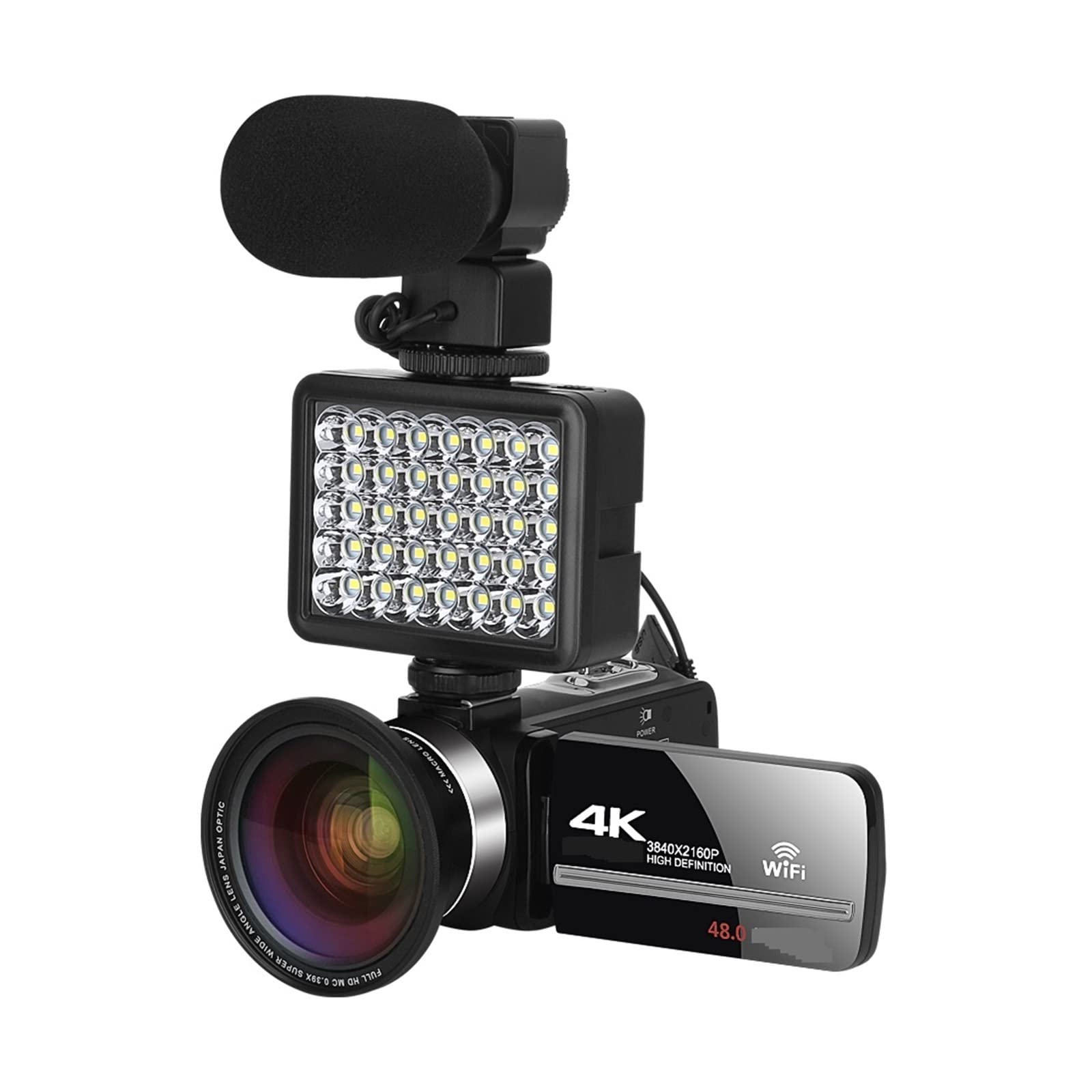 BODORME 4K 48MP Digital Video Camera with Rotating Screen, Loop Recording & Time Lapse - Perfect for Vlogging, Blogging, Live Streaming & Webcam Use (Includes 16GB SD Card)