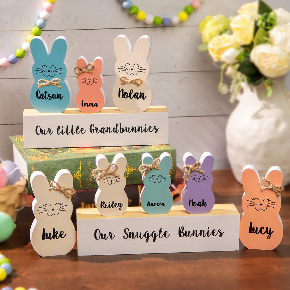 Personalized Easter Bunny Decorations - Custom Bunny Peeps Set, Unique Easter Gift for Grandma & Mom - Perfect for Easter Home Decor, Party Favors & Holiday Gifting