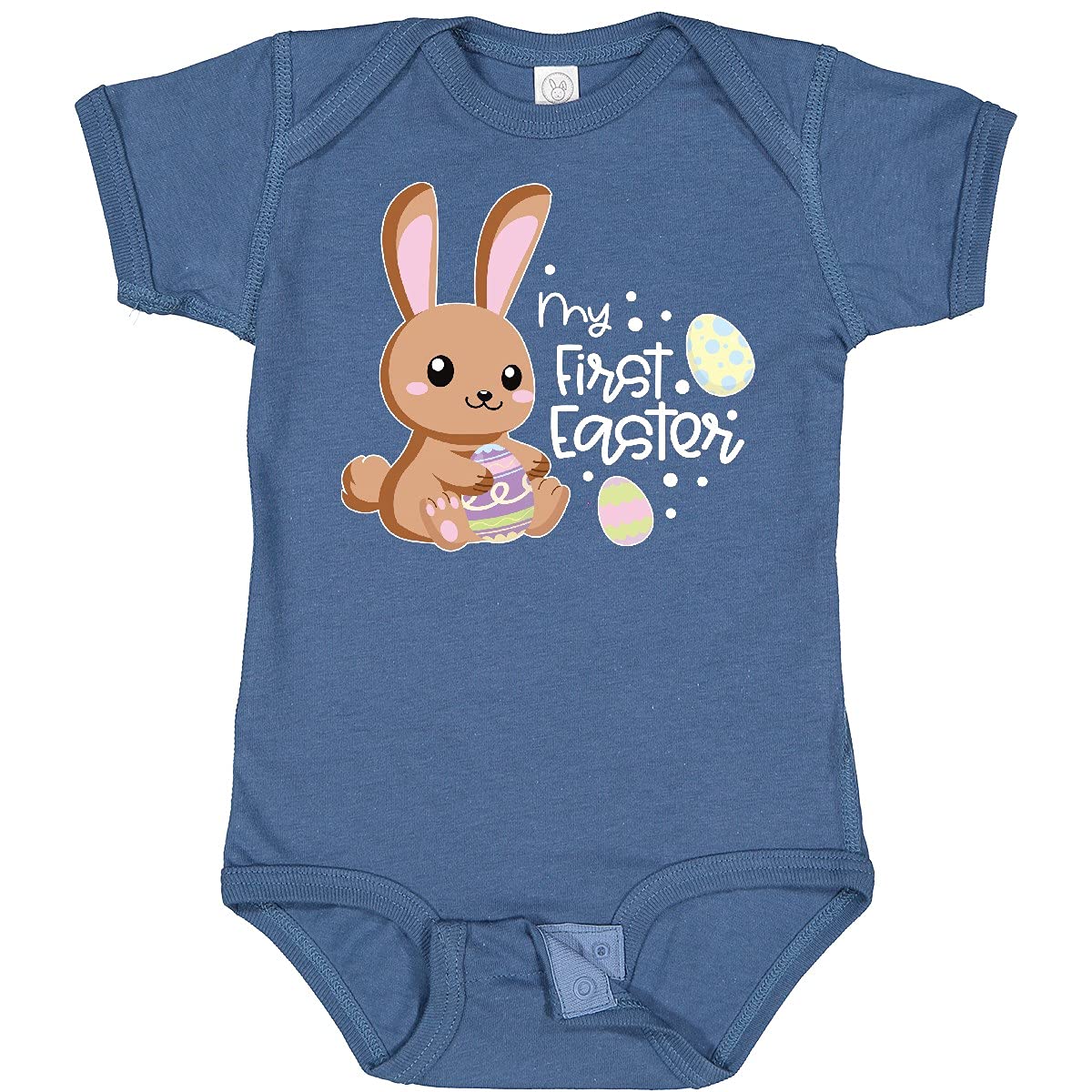 Inktastic My 1st Easter with Cute Brown Bunny and Easter Eggs Baby Bodysuit - Adorable Easter Outfit for Newborns & Infants - Perfect for Easter Photos, Family Gatherings & Holiday Celebrations