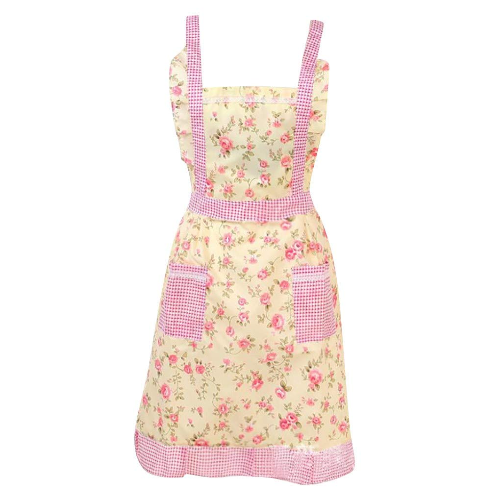 Women's Cotton Cooking Apron with Pocket - Kitchen & Restaurant Use