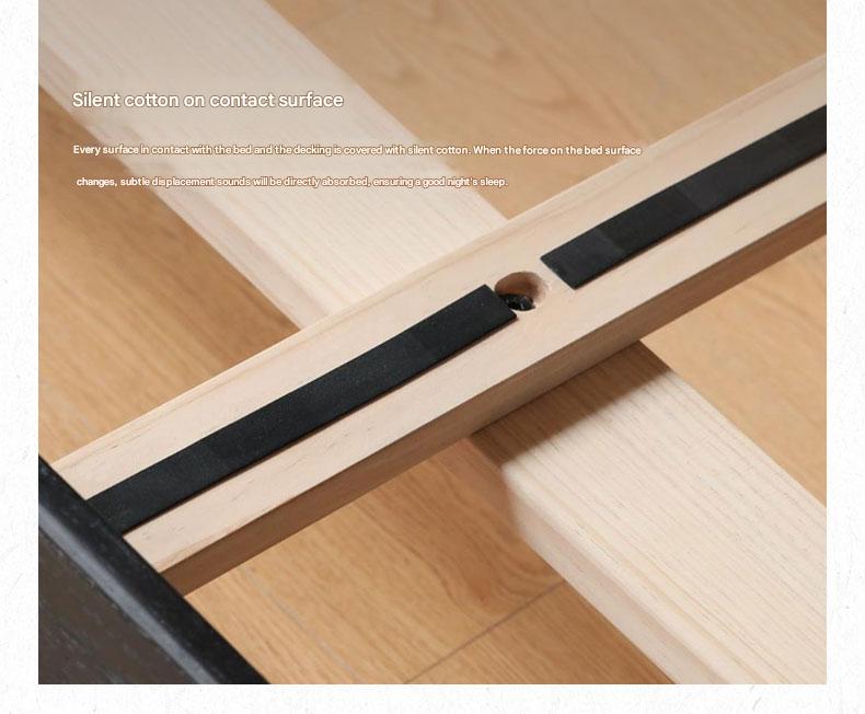 Solid Oak Wood Floating Platform Bed - No Headboard, Black Finish with LED Lights - Perfect for Modern Bedroom & Minimalist Home Decor