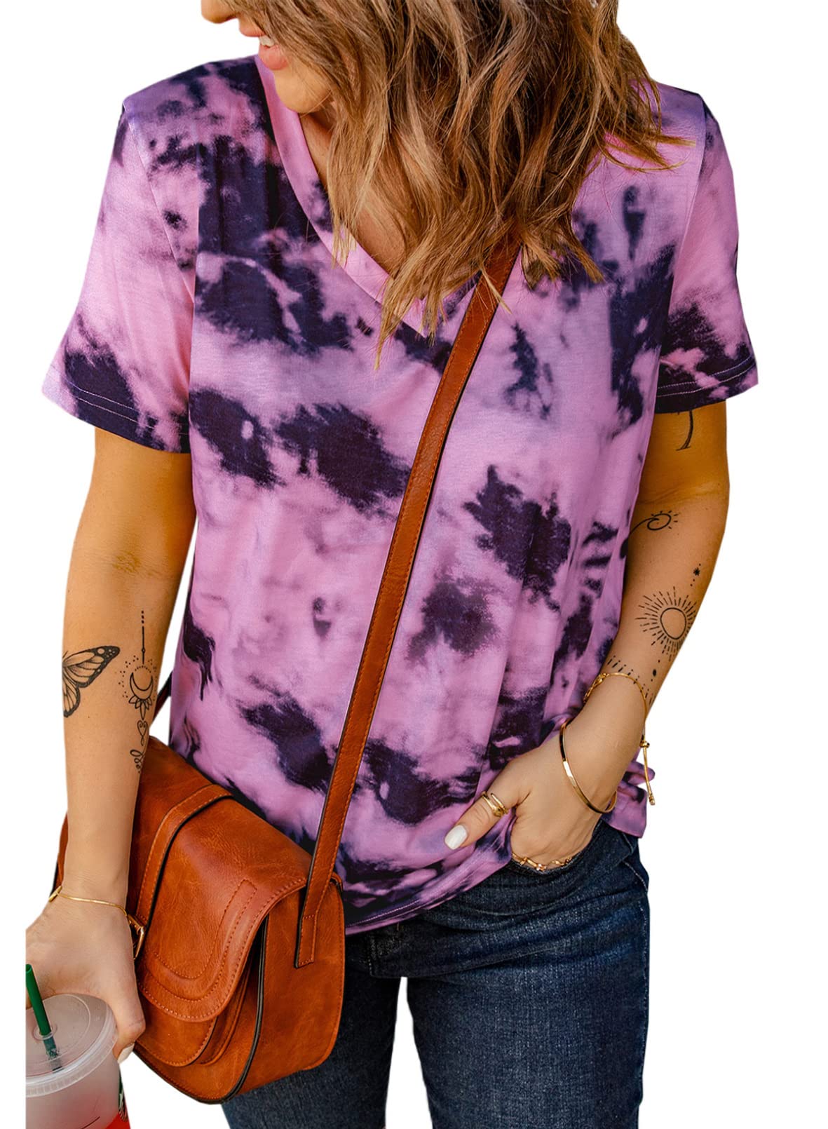 EVALESS Women's Summer Short Sleeve T-Shirts - Sexy Casual Crewneck Tees for Women, Trendy Basic Tops for Everyday Wear - Perfect for Beach, Shopping & Date Nights