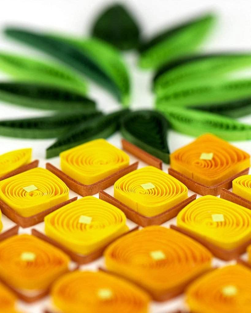 Quilling Pineapple Greeting Card 6x6 Inch - Perfect for Birthdays & Anniversaries