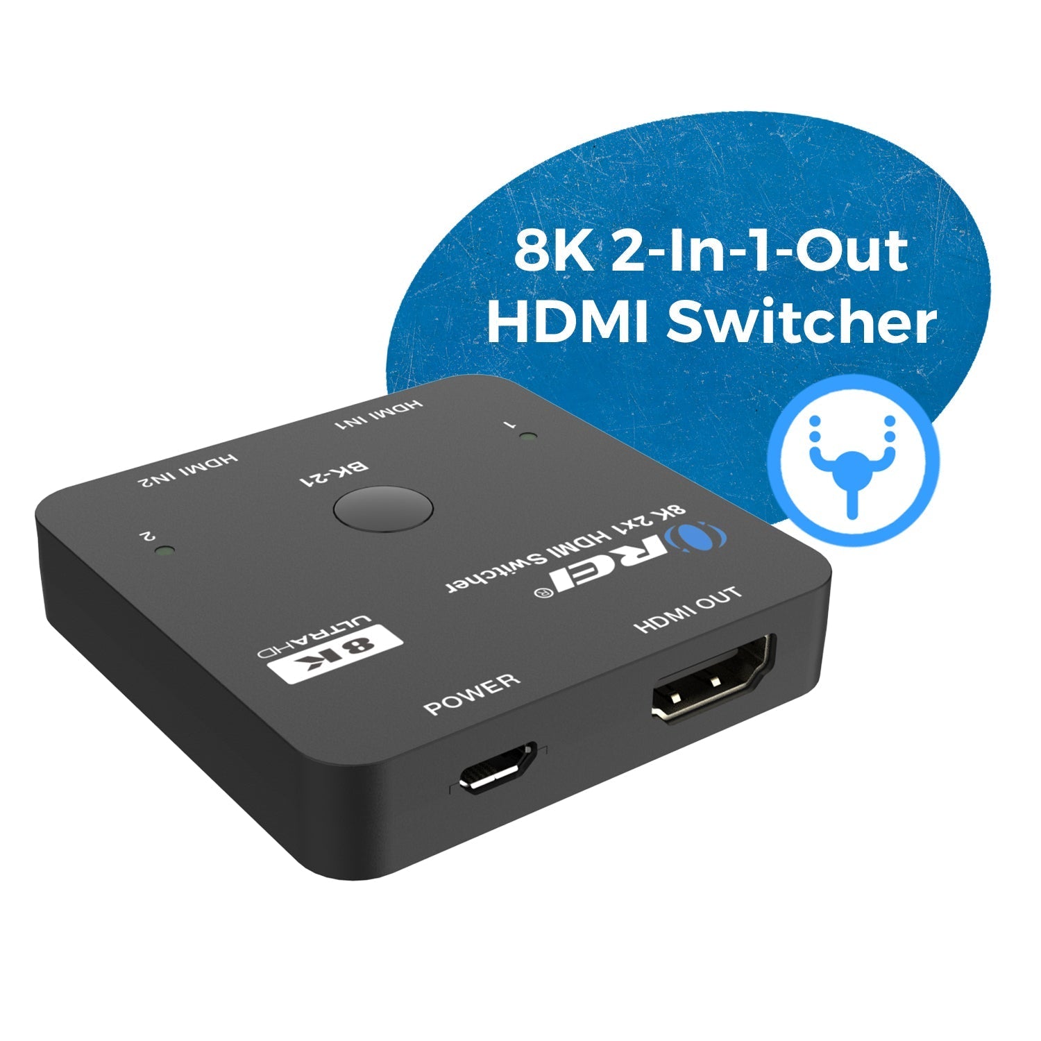 2 in 1 Out 8K HDMI Switch with Audio Extraction - EDID Management, HDR10+ & Dolby Vision Support - Perfect for Home Theater & Gaming Setup (Model BK 21)