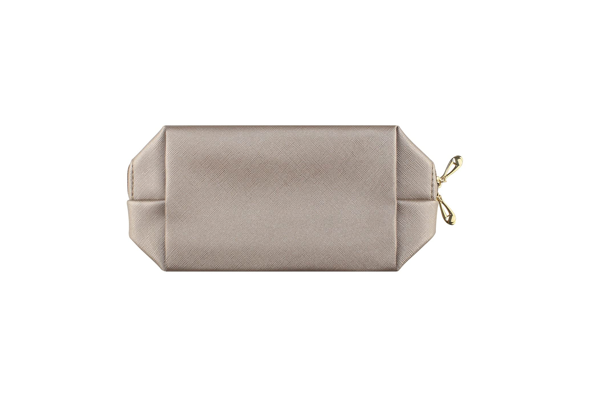 Portable Waterproof Makeup Bag for Women - Small Cosmetic Pouch & Toiletry Travel Organizer (Grayish Brown) - Perfect for Travel, Gym, and Daily Essentials Storage