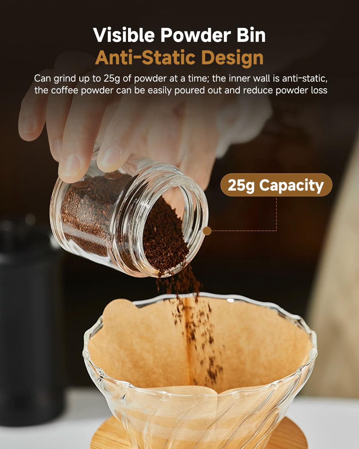 Premium Manual Coffee Grinder with Ceramic Conical Burr - 30 Adjustable Settings for Espresso, French Press & Pour Over | Portable Hand Crank Mill for Home, Camping & Travel | Perfect Gift for Coffee Lovers