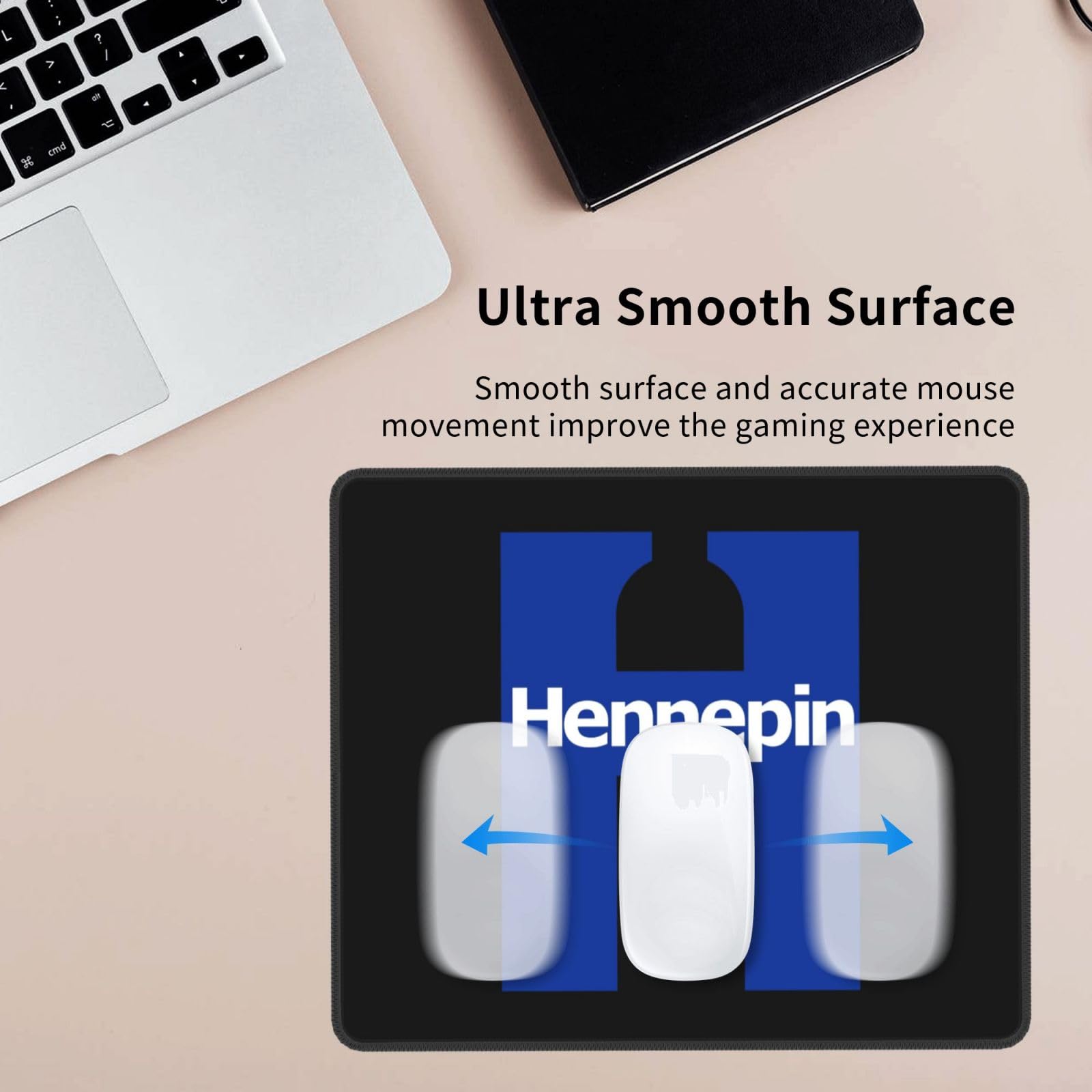Hennepin County Minnesota Logo Mouse Pad - Waterproof Non-Slip Rubber Base, 10x12 Inch Office & Gaming Mousepad for Laptop & PC - Perfect for Work, Gaming & Home Office Use