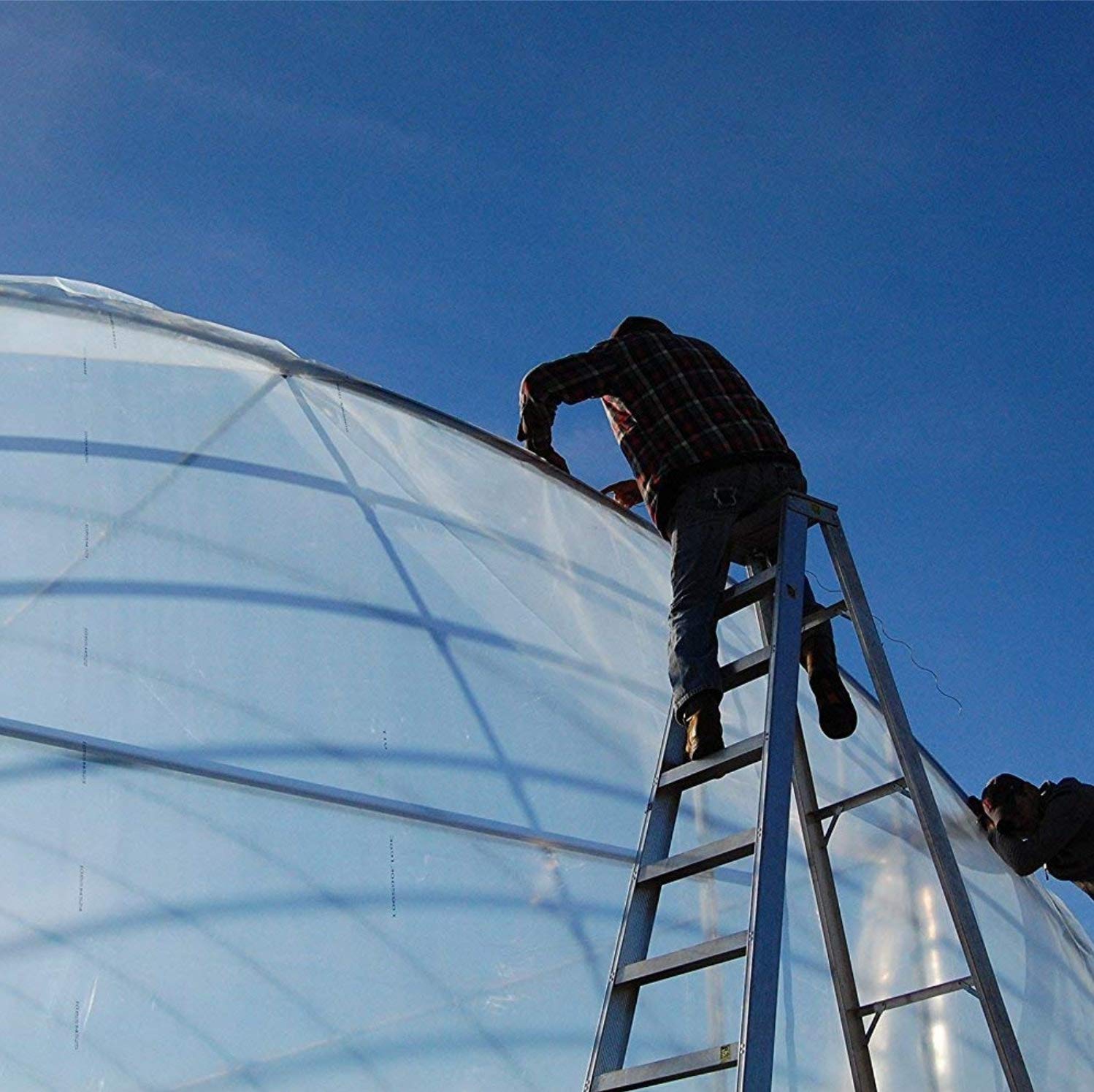 Wilson Orchard & Vineyard Supply Clear Greenhouse Film - 6 mil Polyethylene Plastic, 4-Year UV Protection, 18ft x 75ft - Ideal for Greenhouses, Plant Tunnels, and Crop Protection