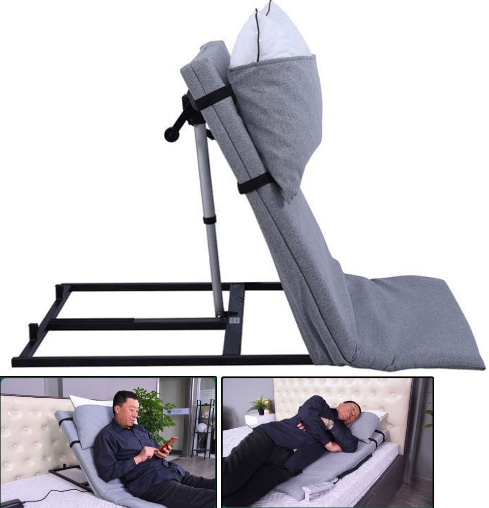 Electric Wedge Pillow with Adjustable Height & Built-in Pump - Medical Bed Backrest for Acid Reflux, Elderly & Pregnancy Support - Perfect for Sleeping, Reading & Recovery (Gray)