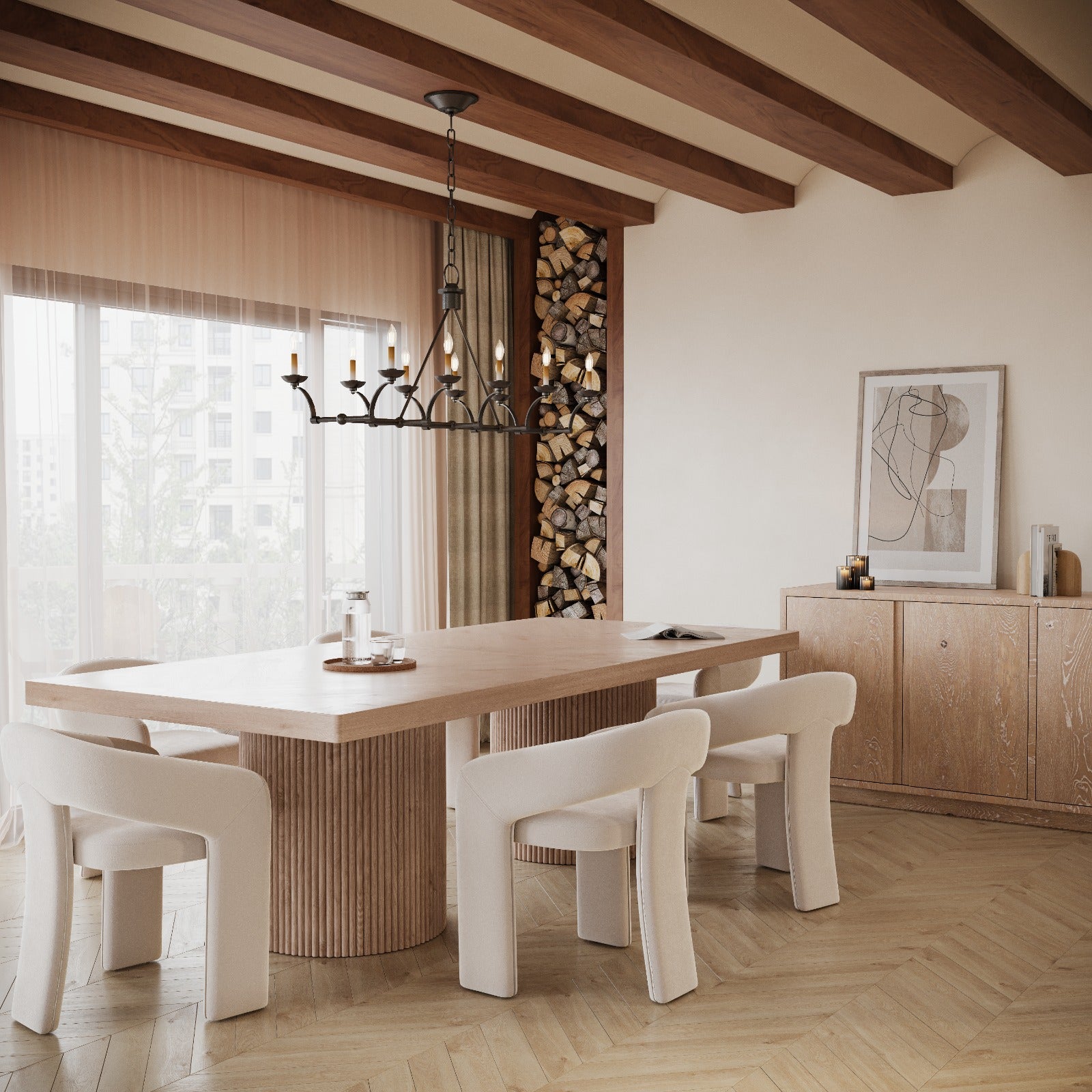 Belinda Dining Table - Modern Wooden Dining Table Set (3-Piece) for Home, Kitchen, and Restaurant Use